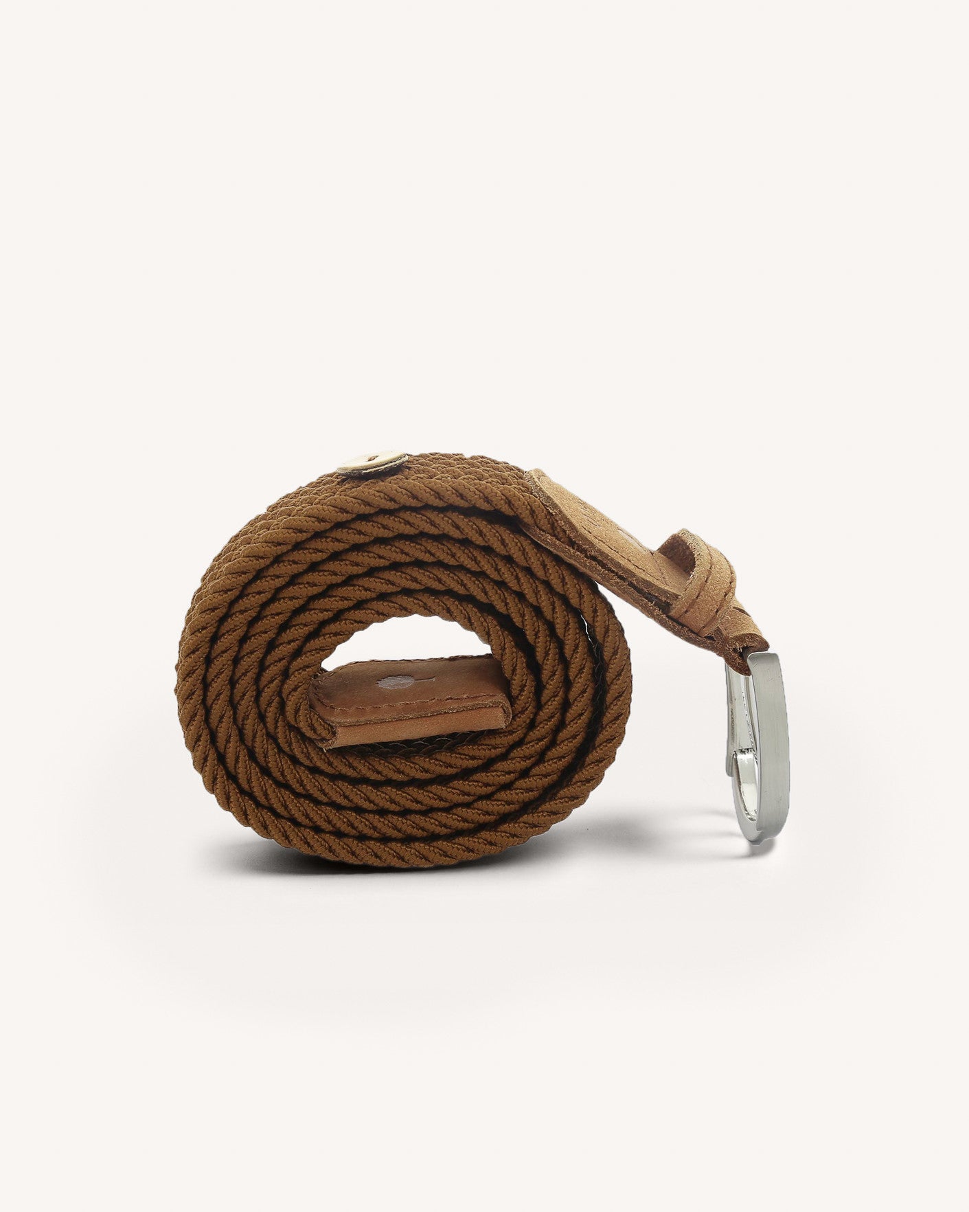 faguo-belt-ceinture-tress-e-homme-camel-et-argent image 2