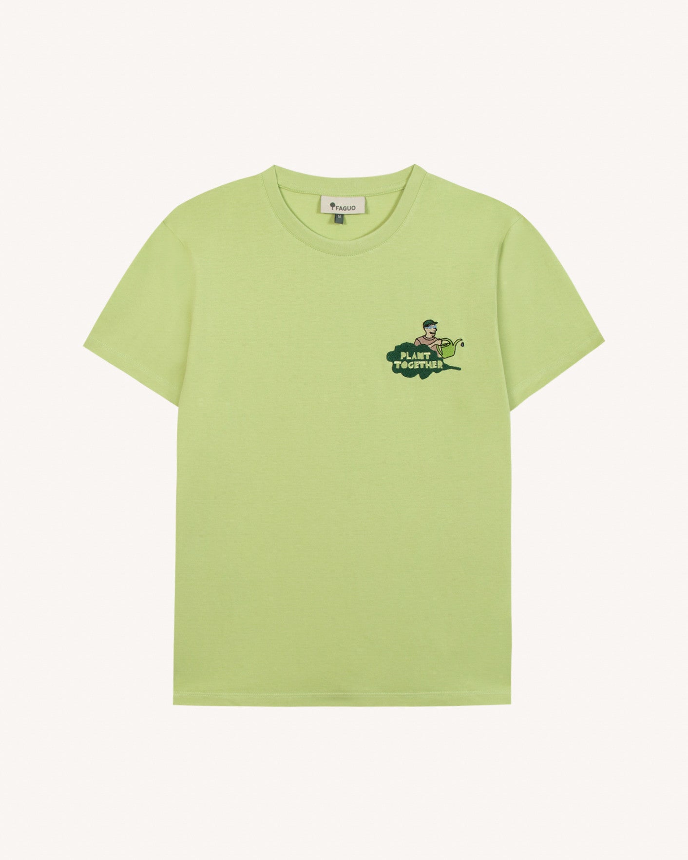 faguo-arcy-vert-anis-t-shirt-homme-coton-col-rond image 2