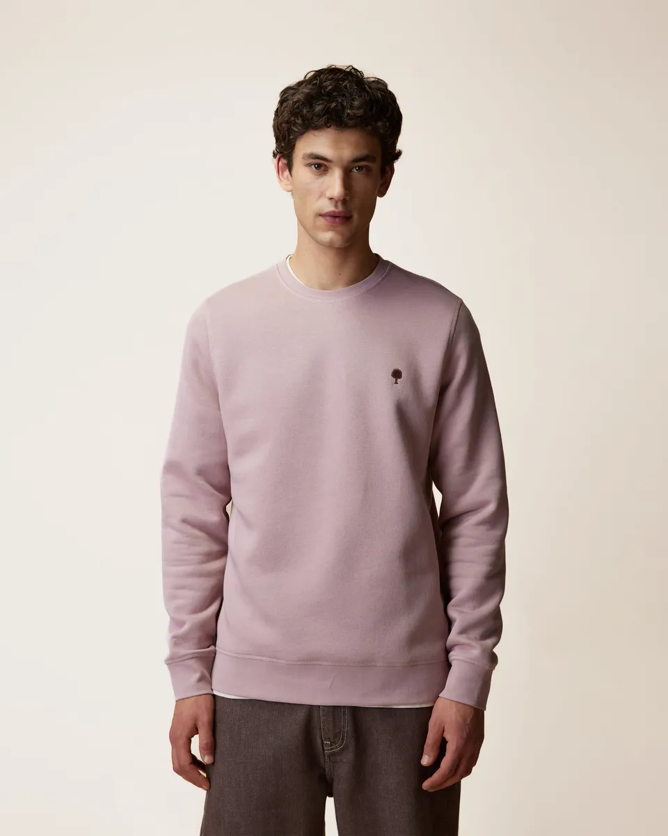 faguo-donzy-sweat-col-rond-mauve-homme image 1