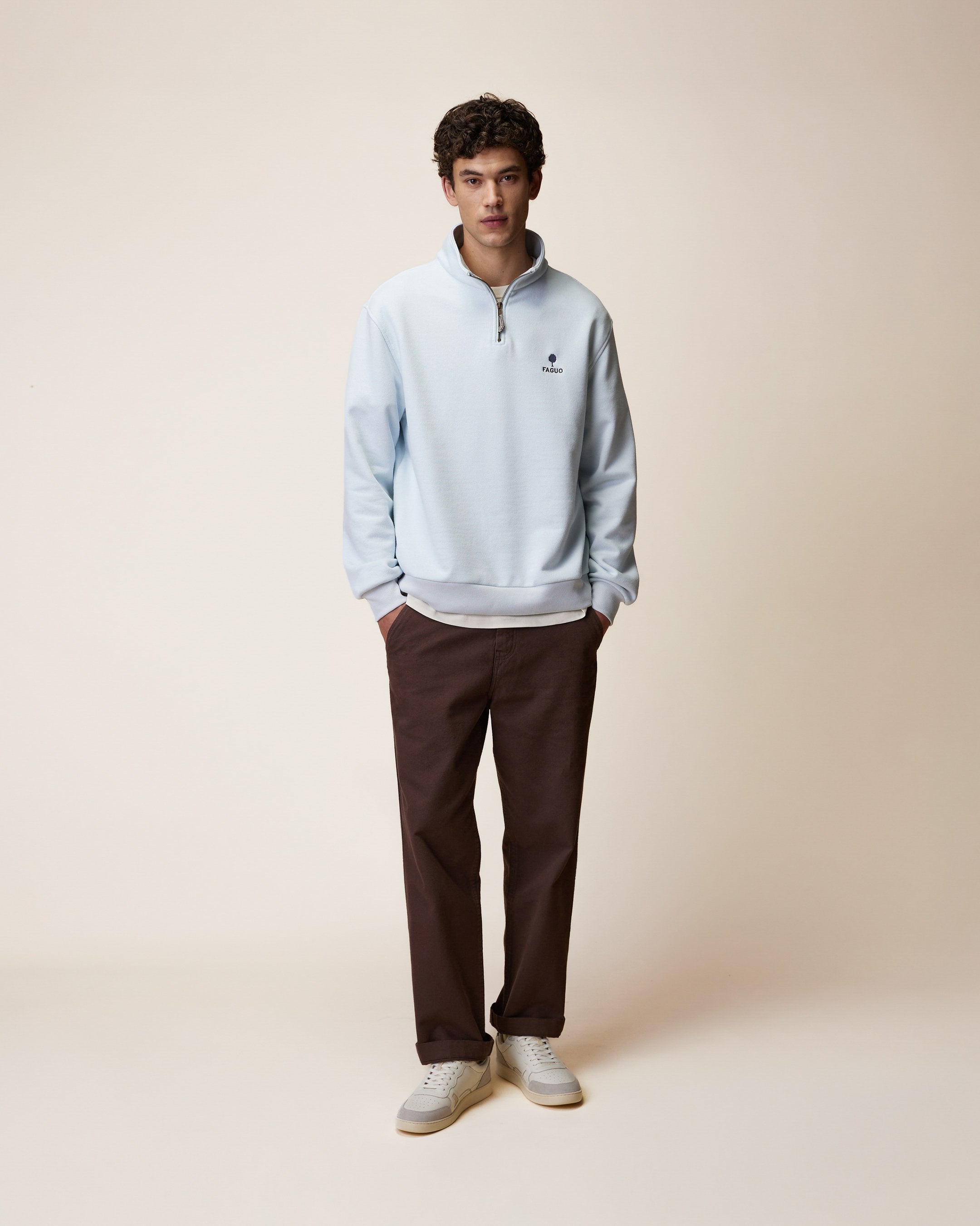 faguo-amboise-sweat-zipp-bleu-clair-coton-bio image 4