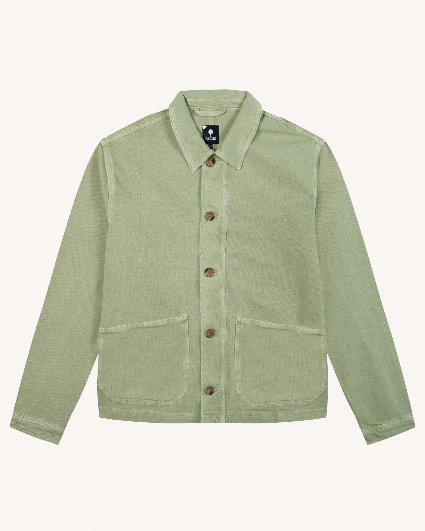 faguo-liffre-veste-coton-homme-kaki-clair image 2