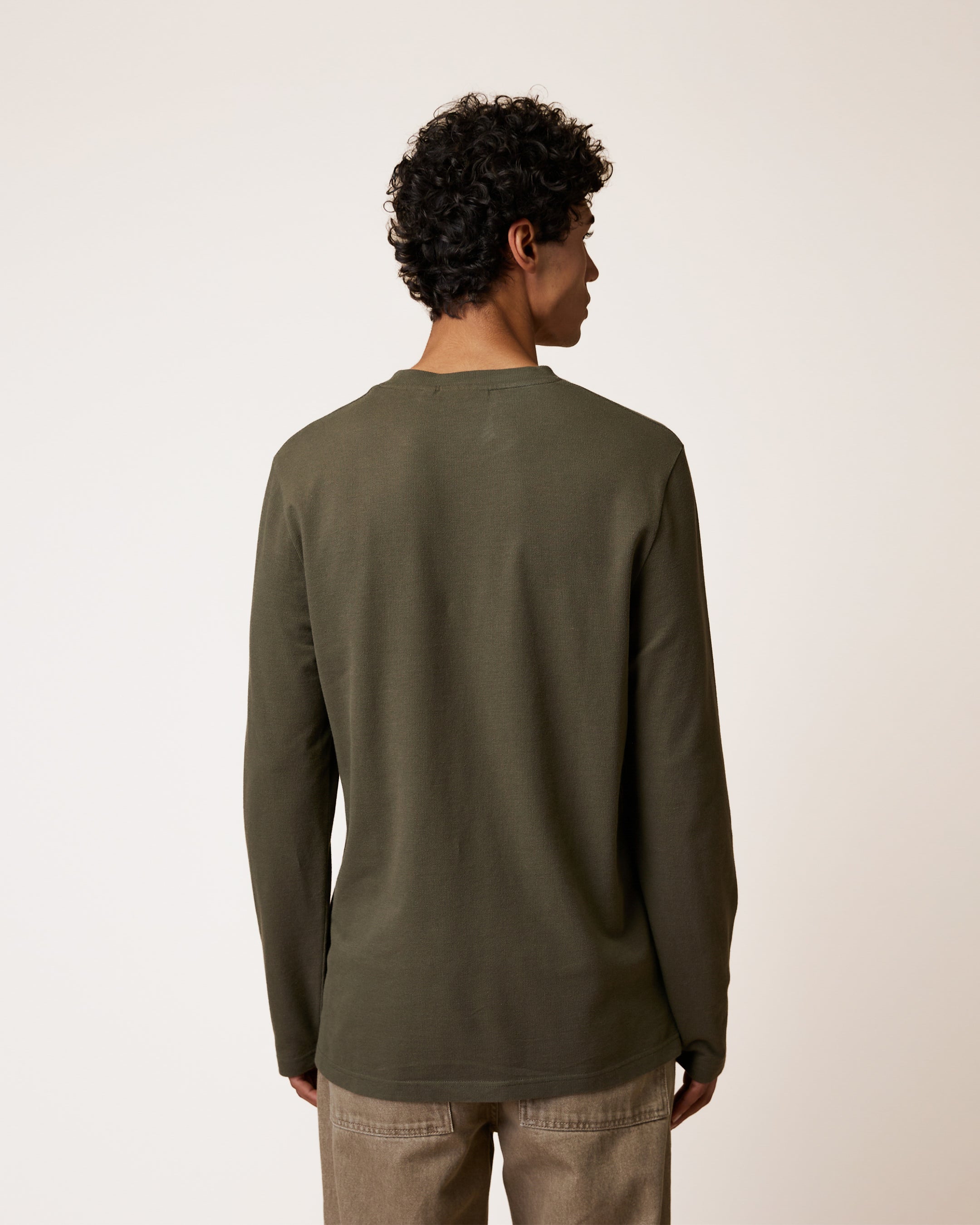 faguo-bailly-t-shirt-manches-longues-kaki-coton-recycl image 7