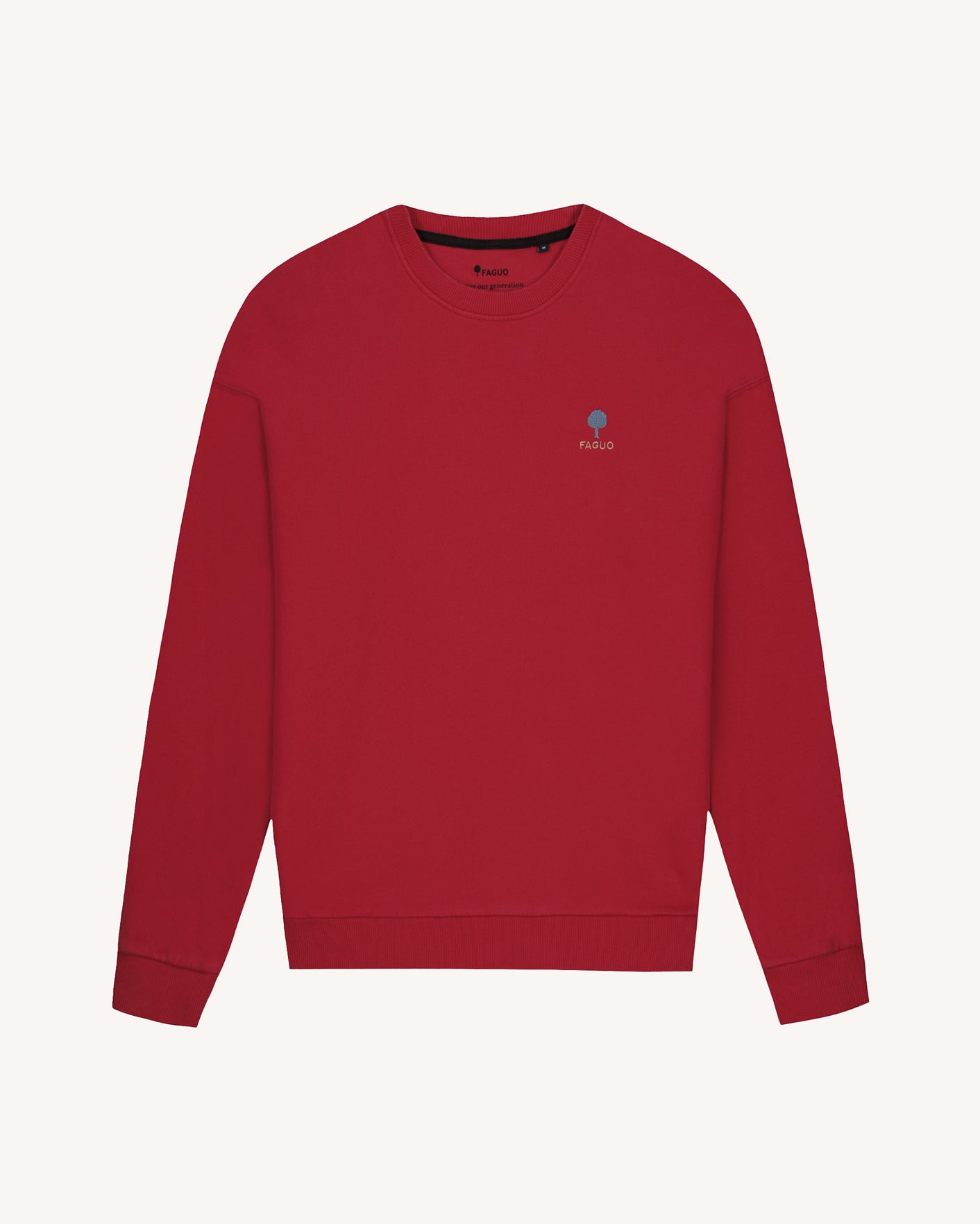 faguo-fango-sweat-col-rond-rouge-fonc-molleton-vintage image 2