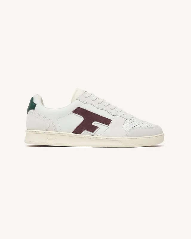 faguo-hazel-baskets-en-cuir-blanc-et-bordeaux-homme image 1