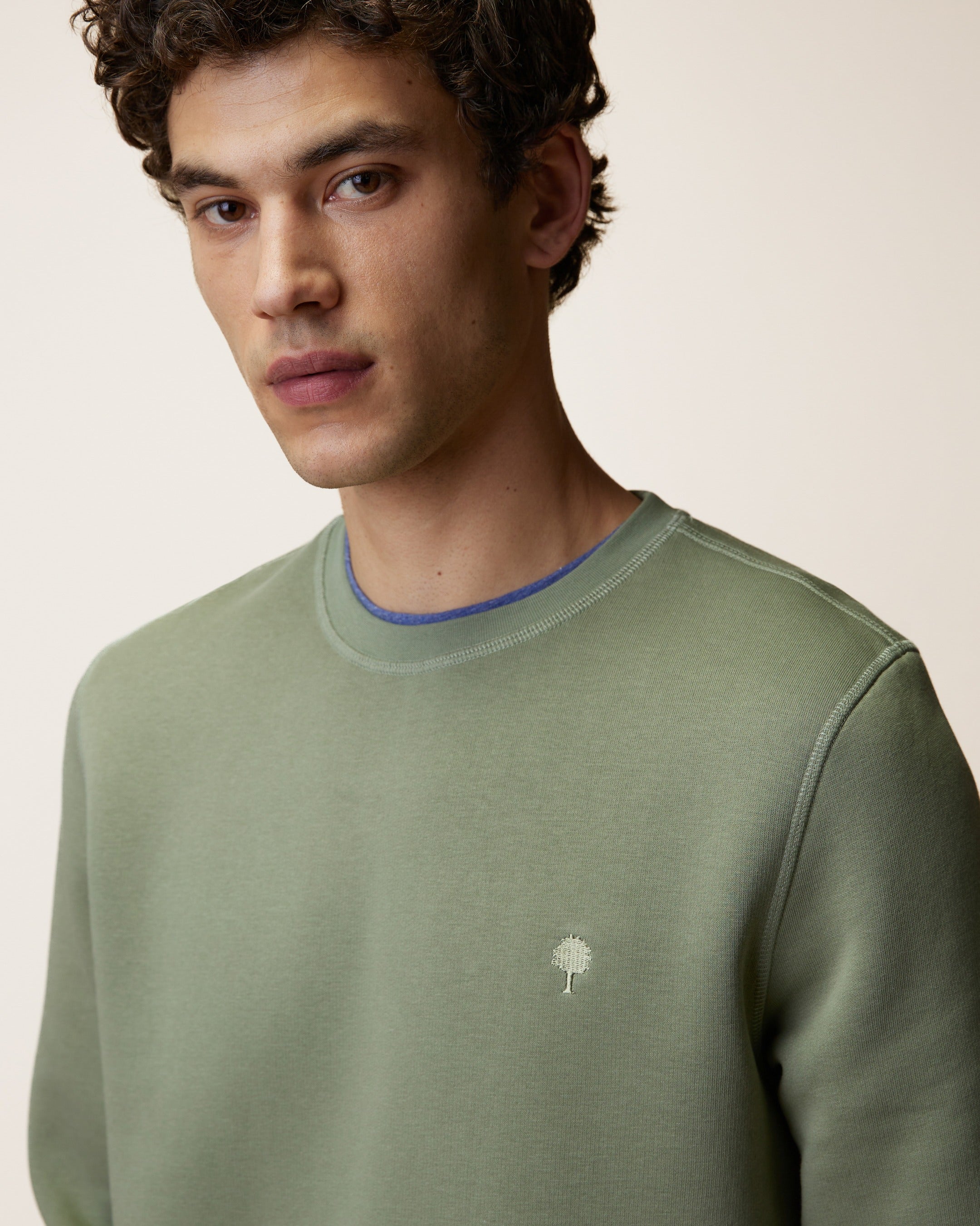 faguo-sweat-col-rond-donzy-kaki-molleton-gratt image 6