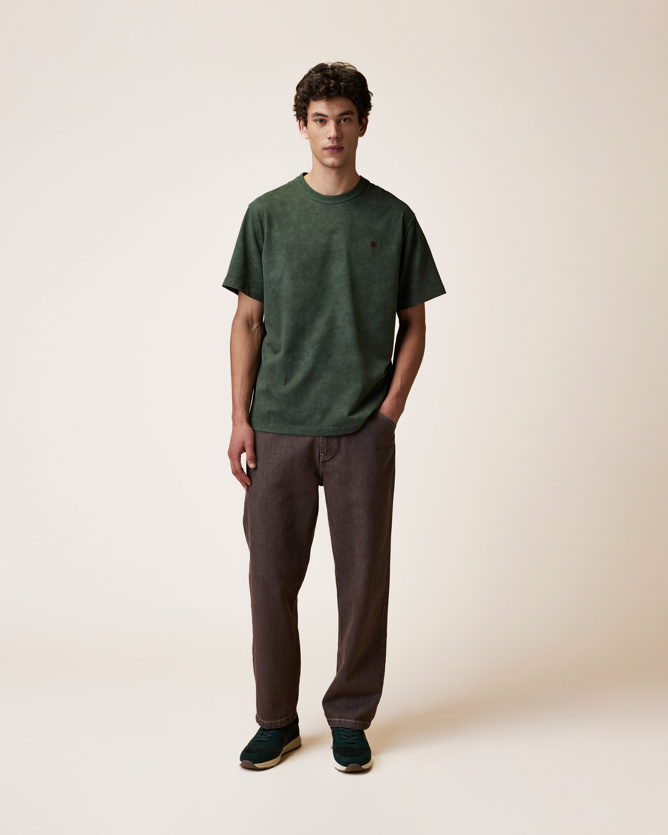 faguo-lugny-t-shirt-large-vert-fonc-chin-homme image 3