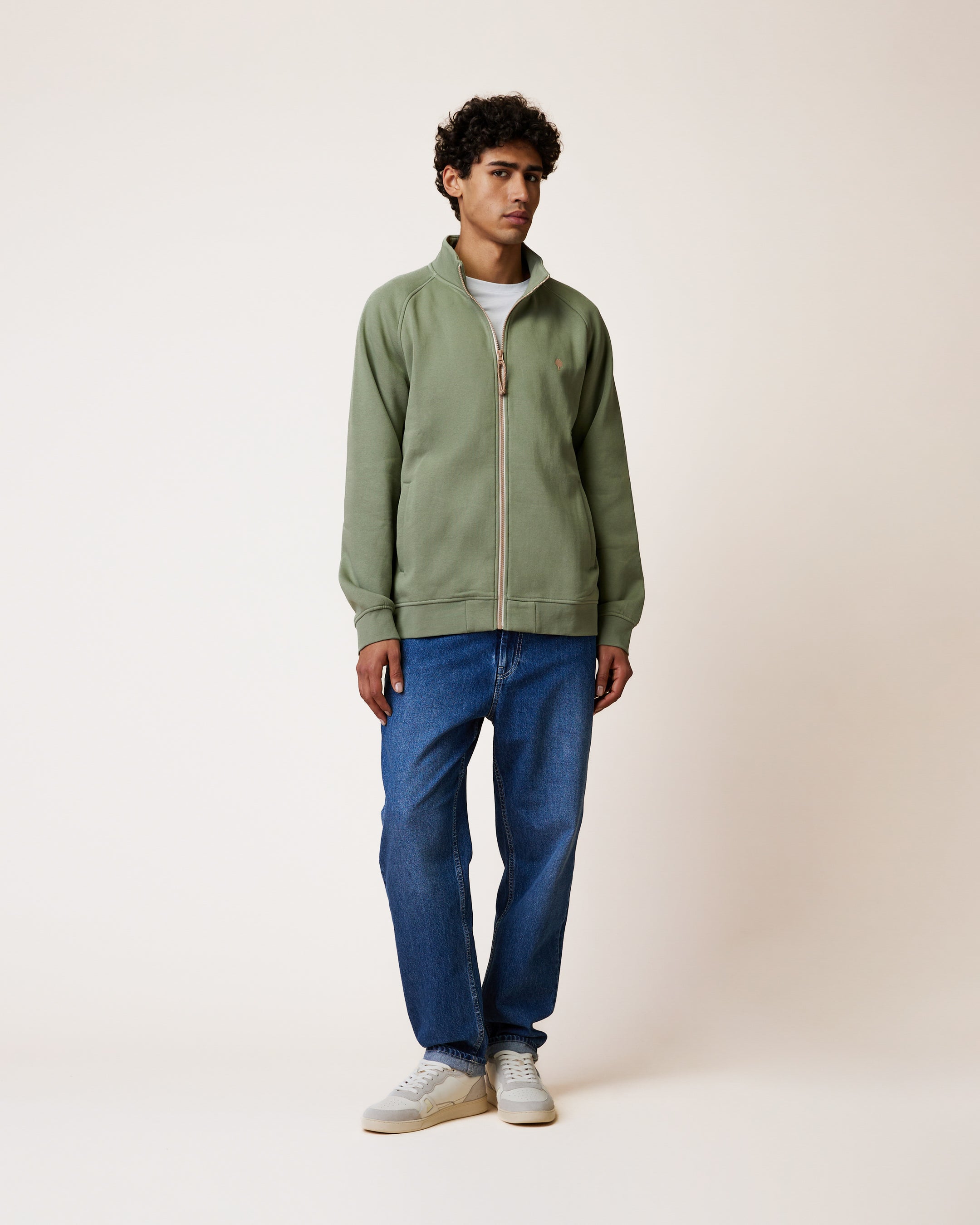 faguo-horte-veste-zipp-e-kaki-clair-homme image 3