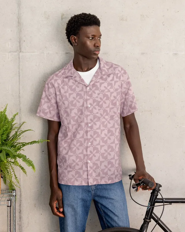 faguo-paiolive-chemise-manches-courtes-rose-gris-viscose image 1