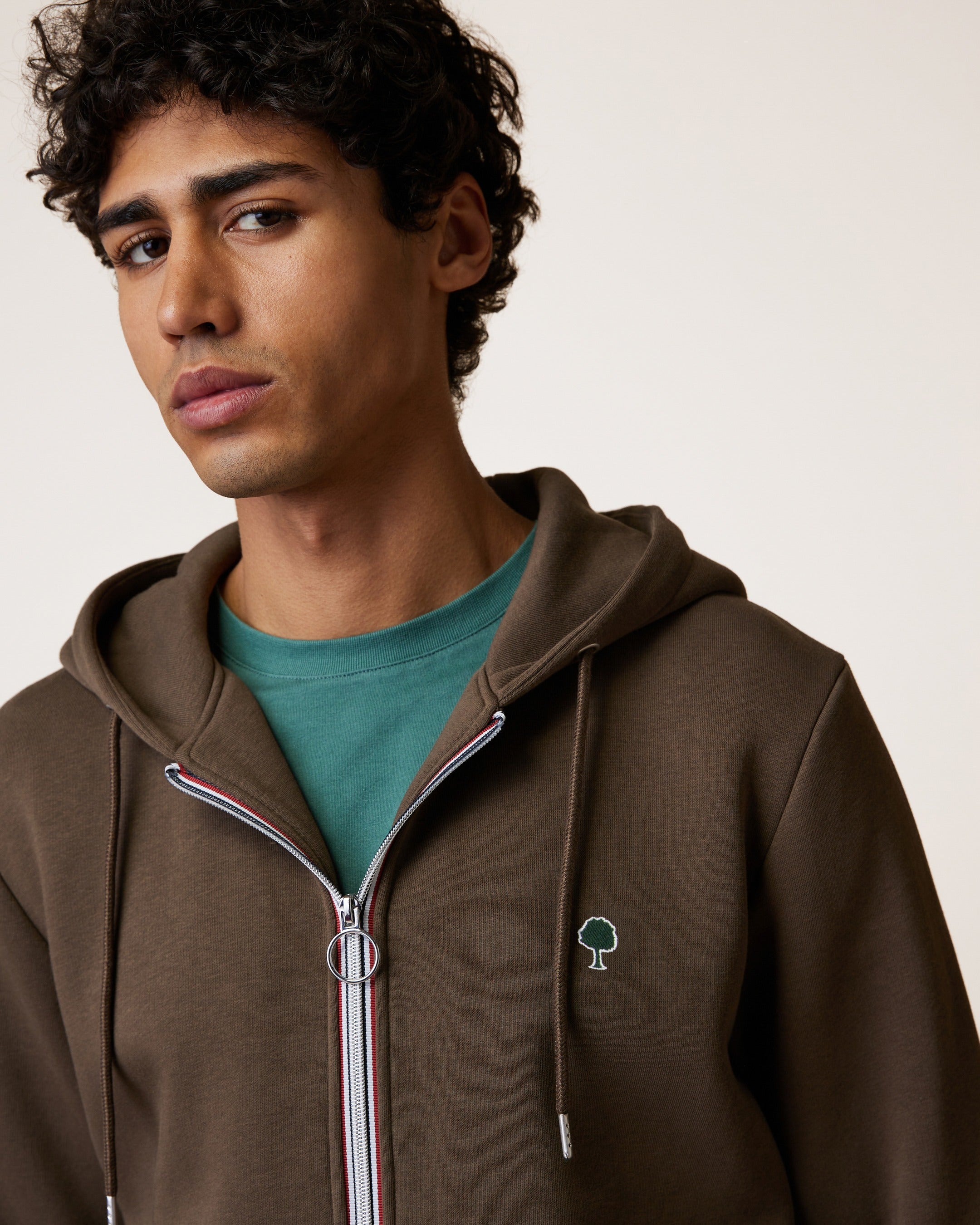 faguo-mesnil-sweat-zipp-capuche-marron-fonc image 6