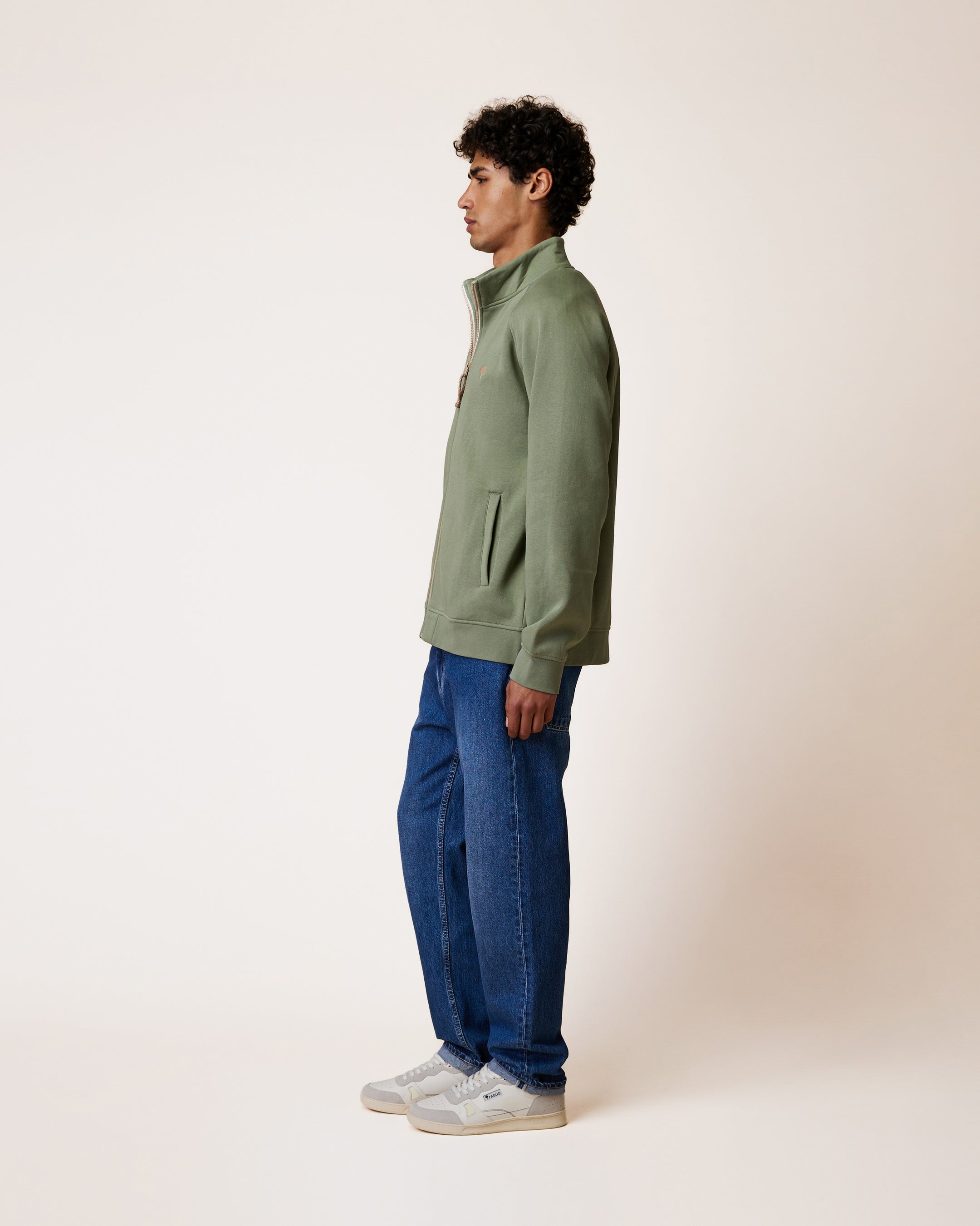 faguo-horte-veste-zipp-e-kaki-clair-homme image 4
