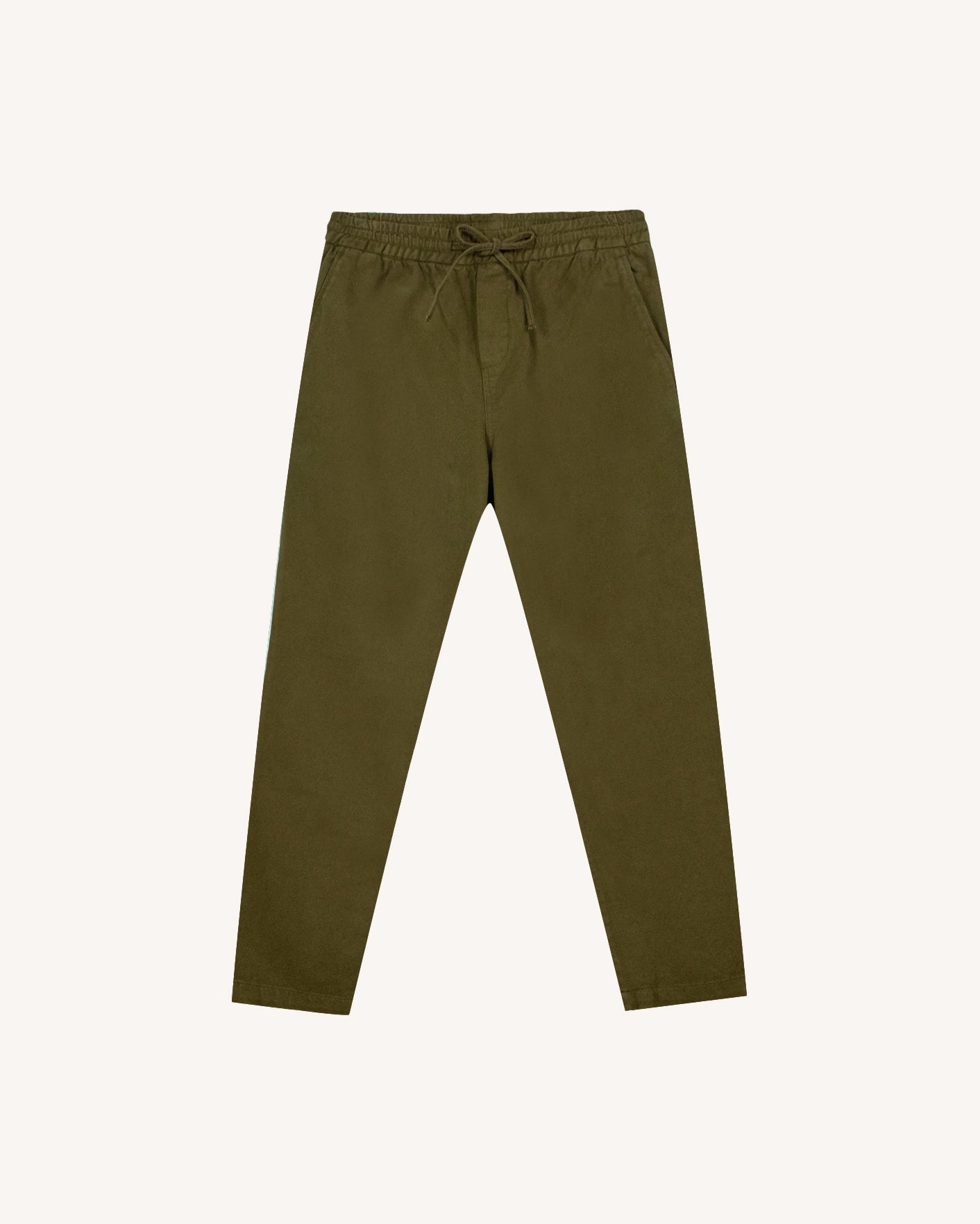 faguo-dreuille-pantalon-taille-lastique-kaki-en-twill-patin image 3