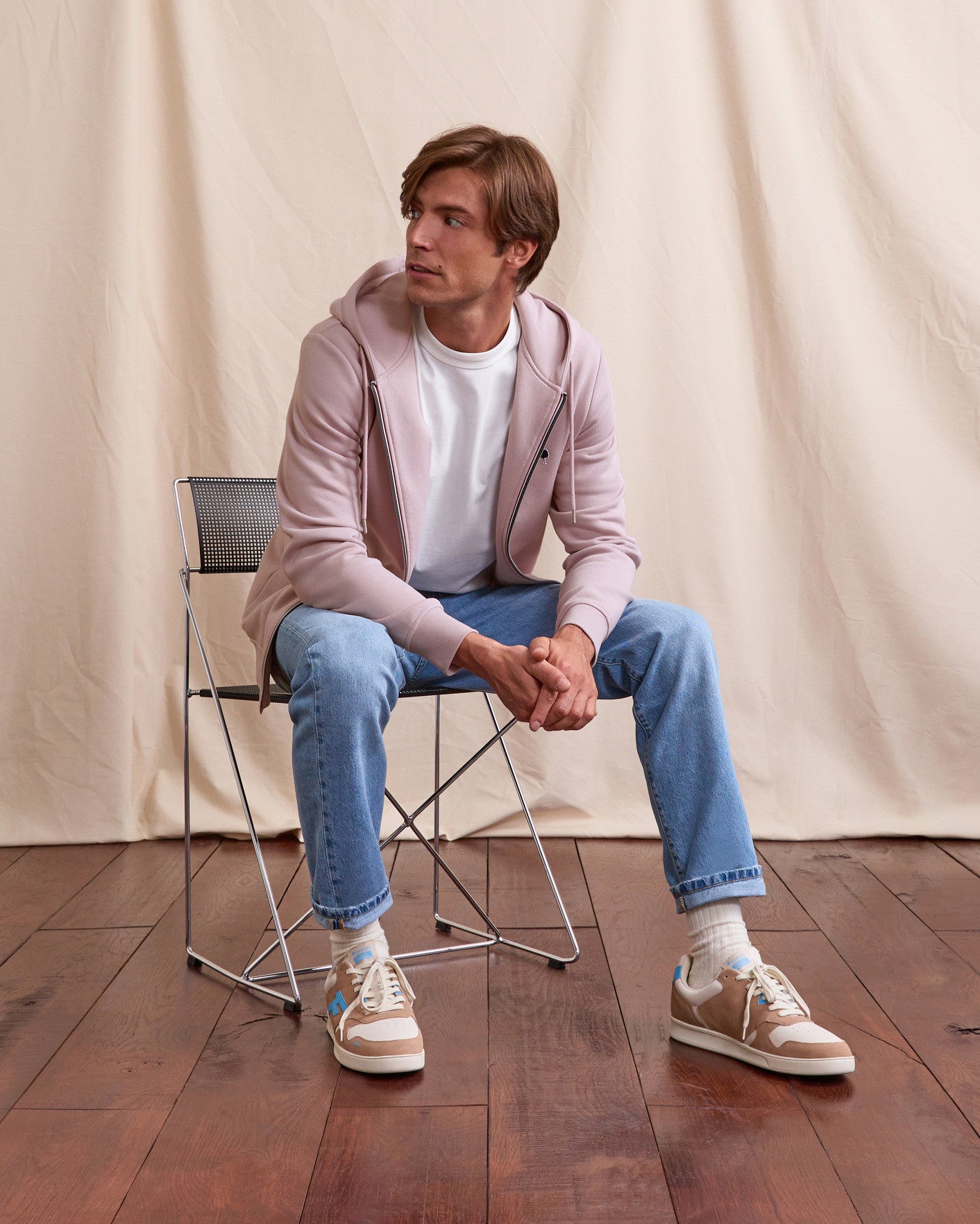faguo-mesnil-sweat-zipp-capuche-rose-gris image 6