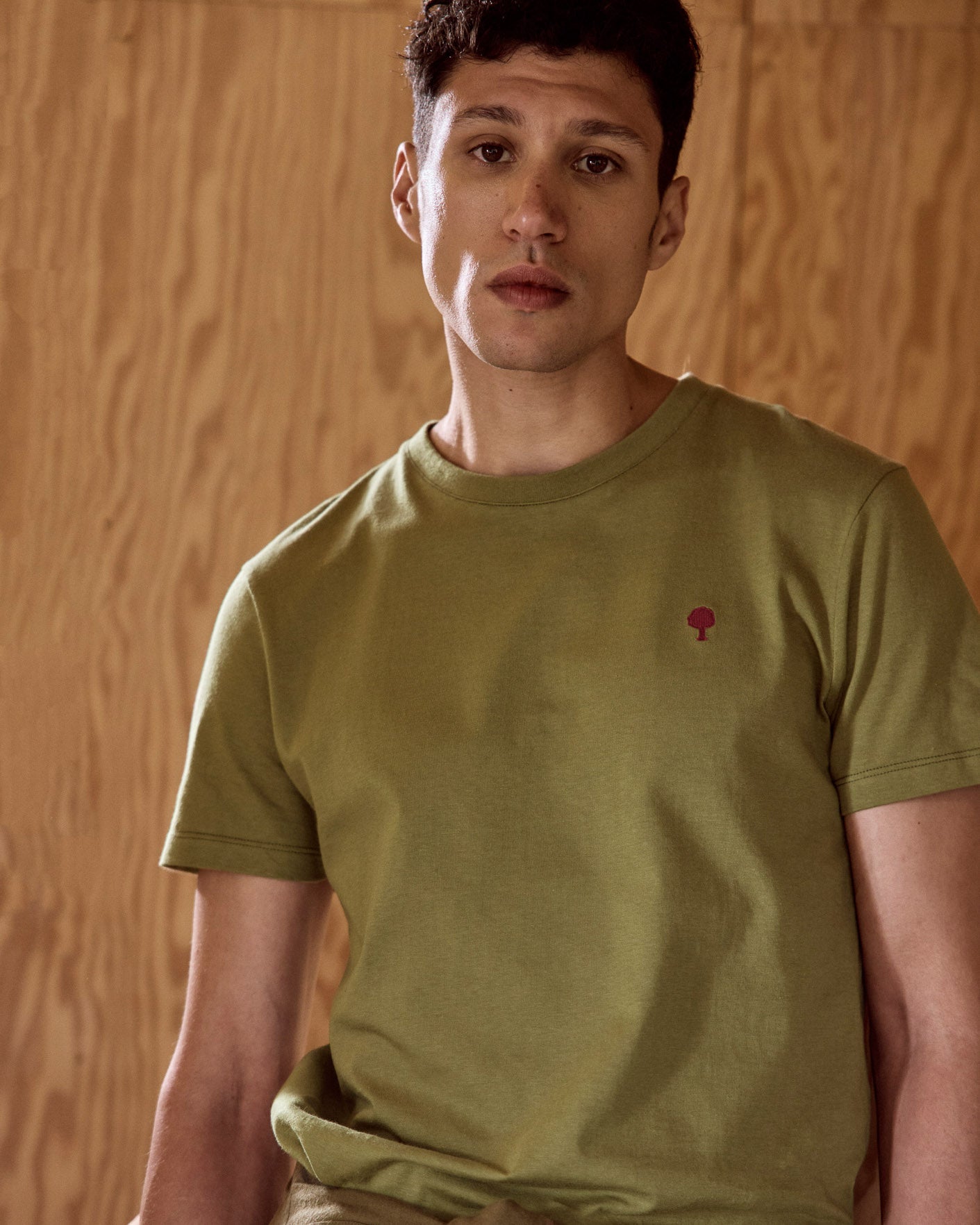 faguo-arcy-t-shirt-vert-olive-coton image 3