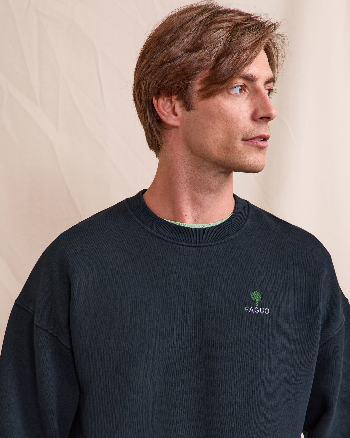 faguo-fango-sweat-col-rond-marine-gris image 3