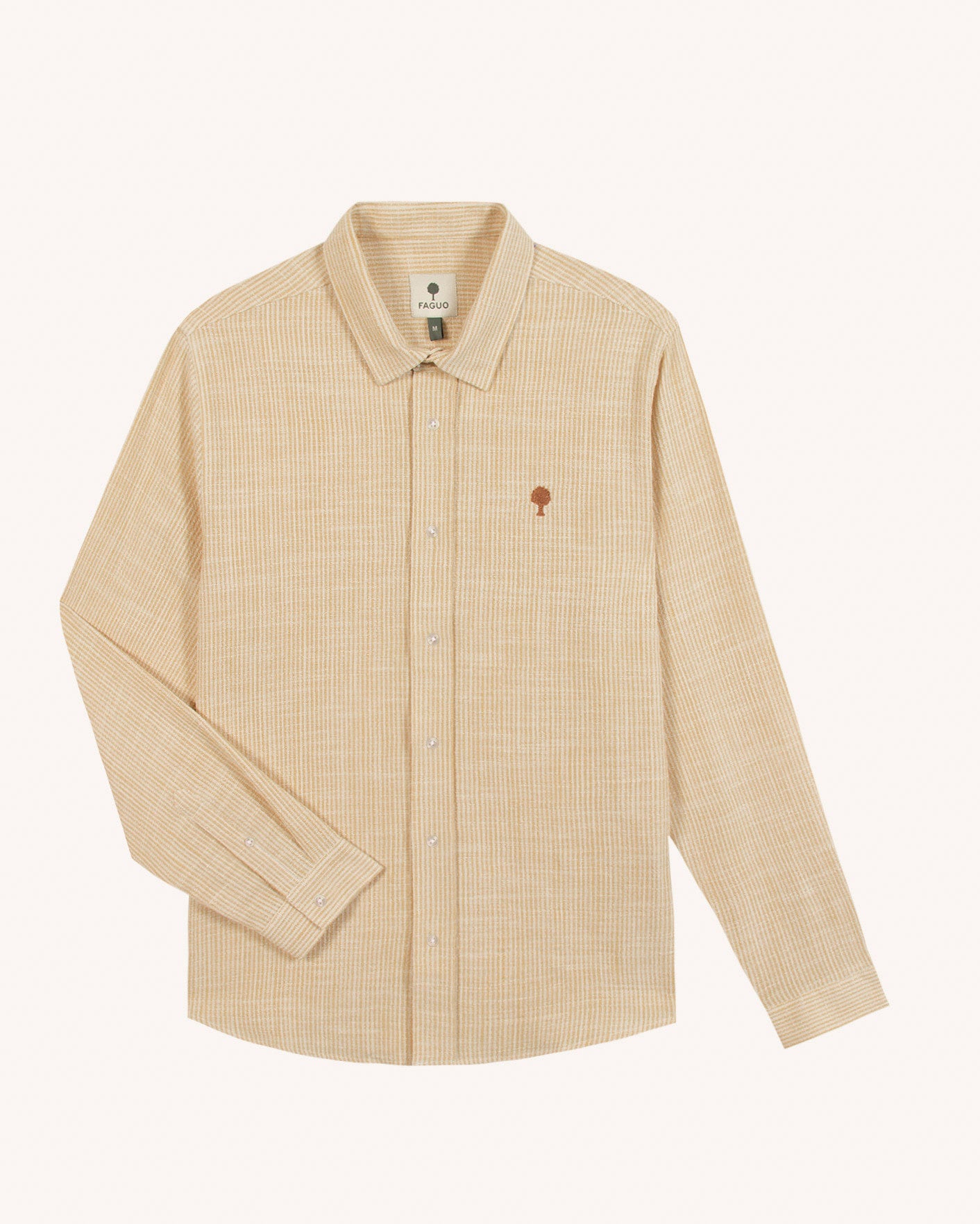 faguo-iraty-chemise-homme-cr-me-et-jaune-ray-e image 2