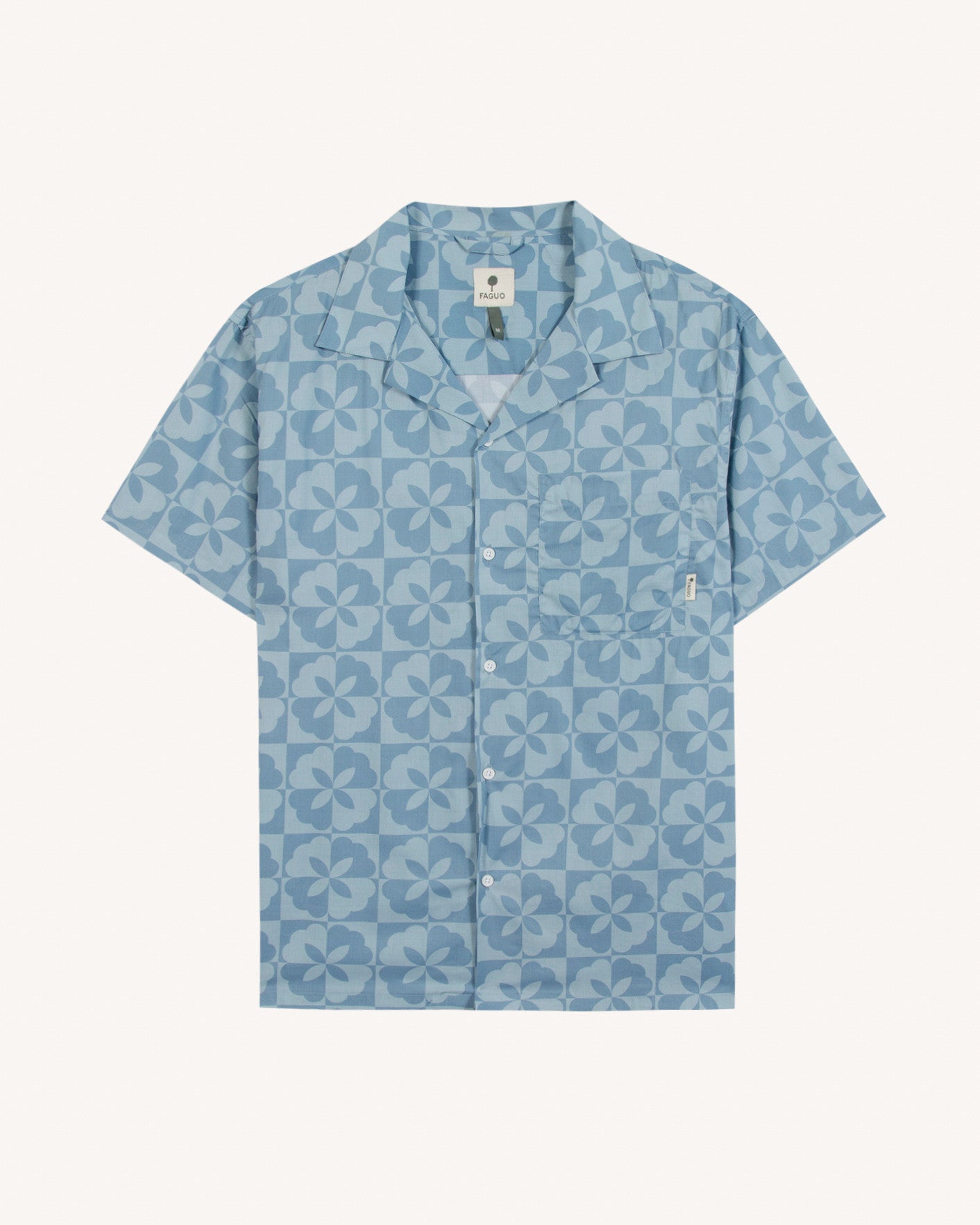 faguo-paiolive-chemise-manches-courtes-bleu-moyen-col-cubain image 2