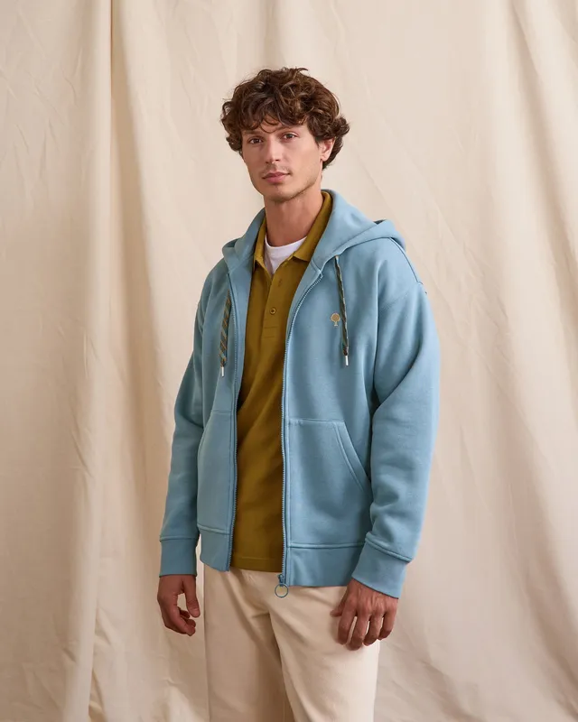 faguo-mesnil-os-sweat-zipp-capuche-homme-bleu-gris-oversize image 1