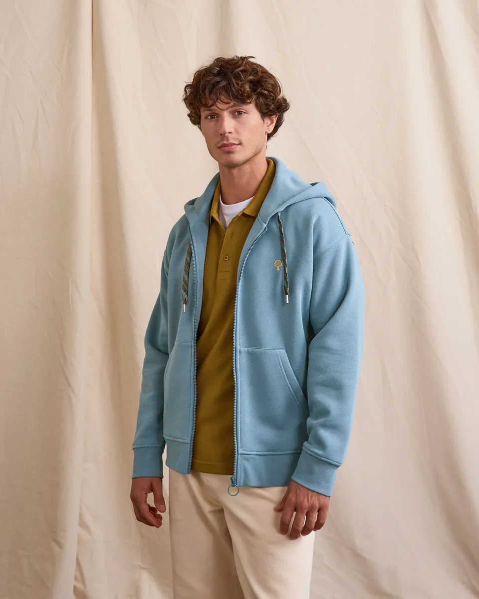 faguo-mesnil-os-sweat-zipp-capuche-homme-bleu-gris-oversize image 1