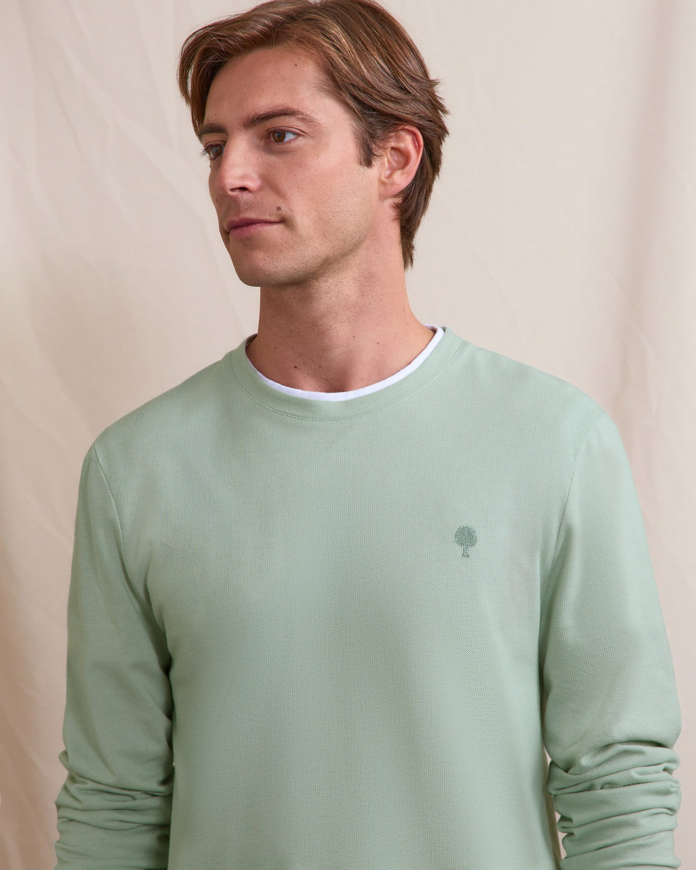 faguo-bailly-t-shirt-manches-longues-vert-clair-coton image 3
