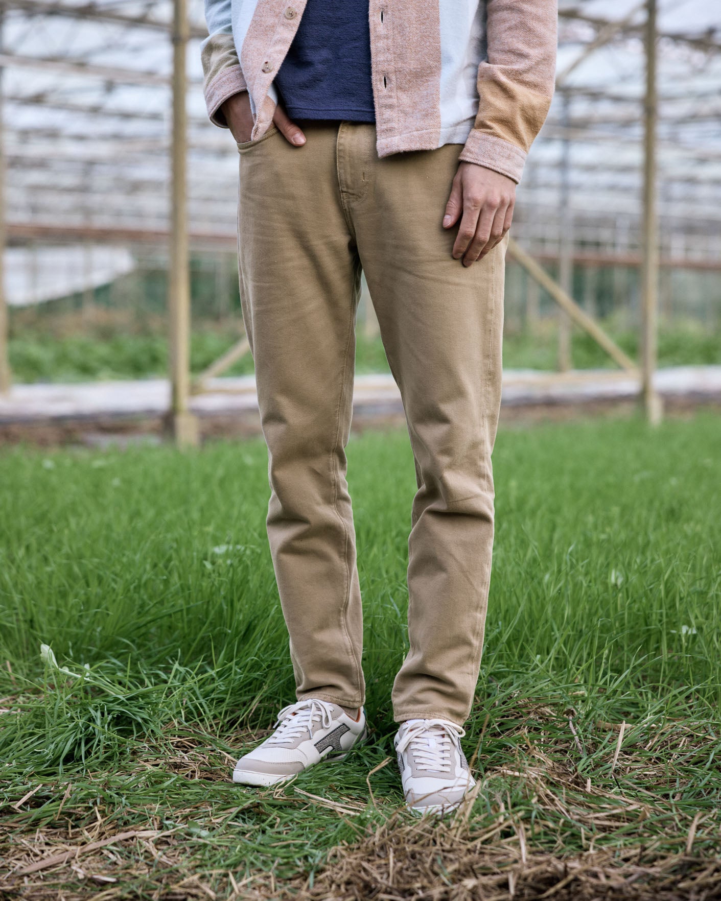 faguo-tapered-jean-beige-coton image 1