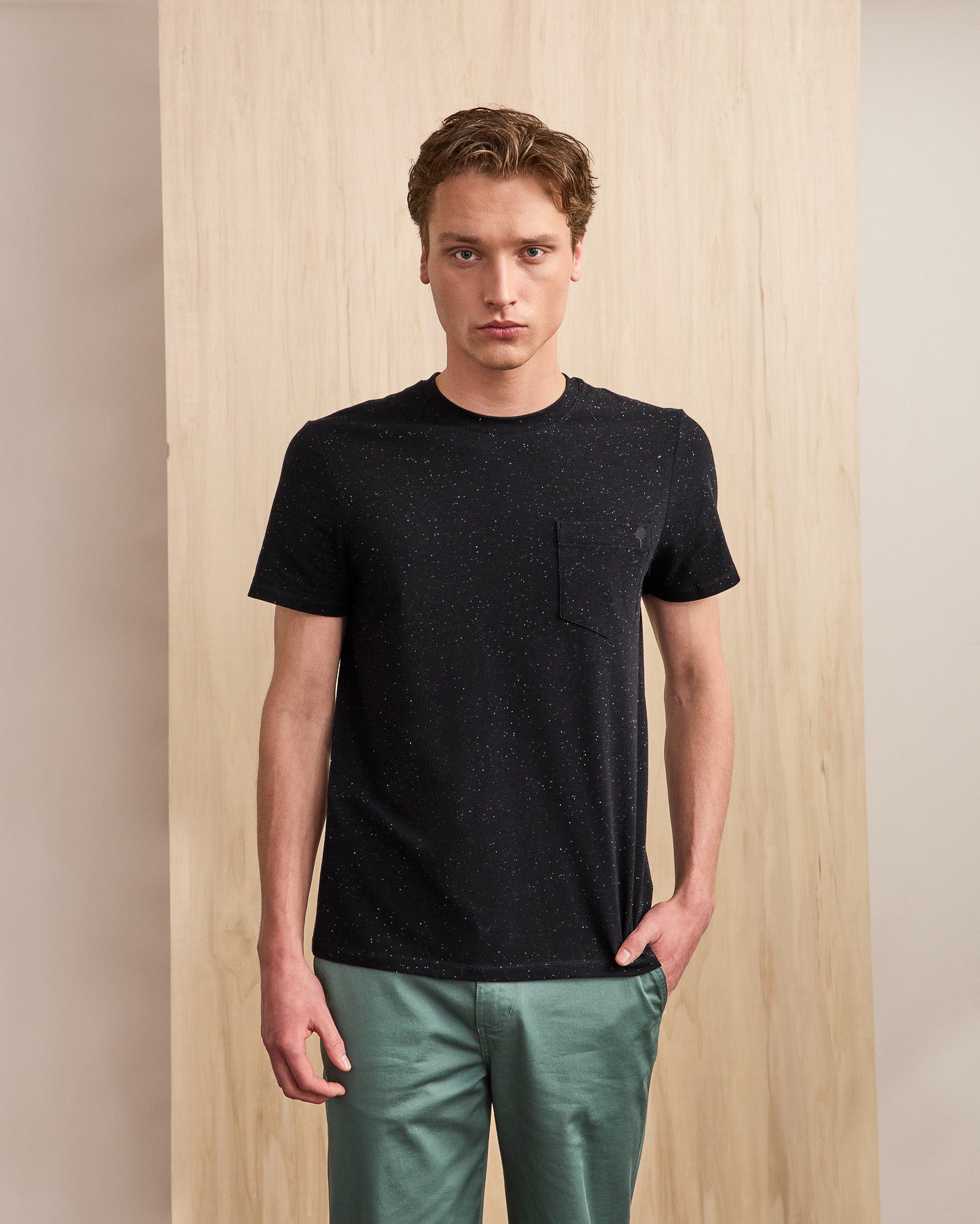 faguo-olonne-t-shirt-bleu-marine-et-cru-coton image 1