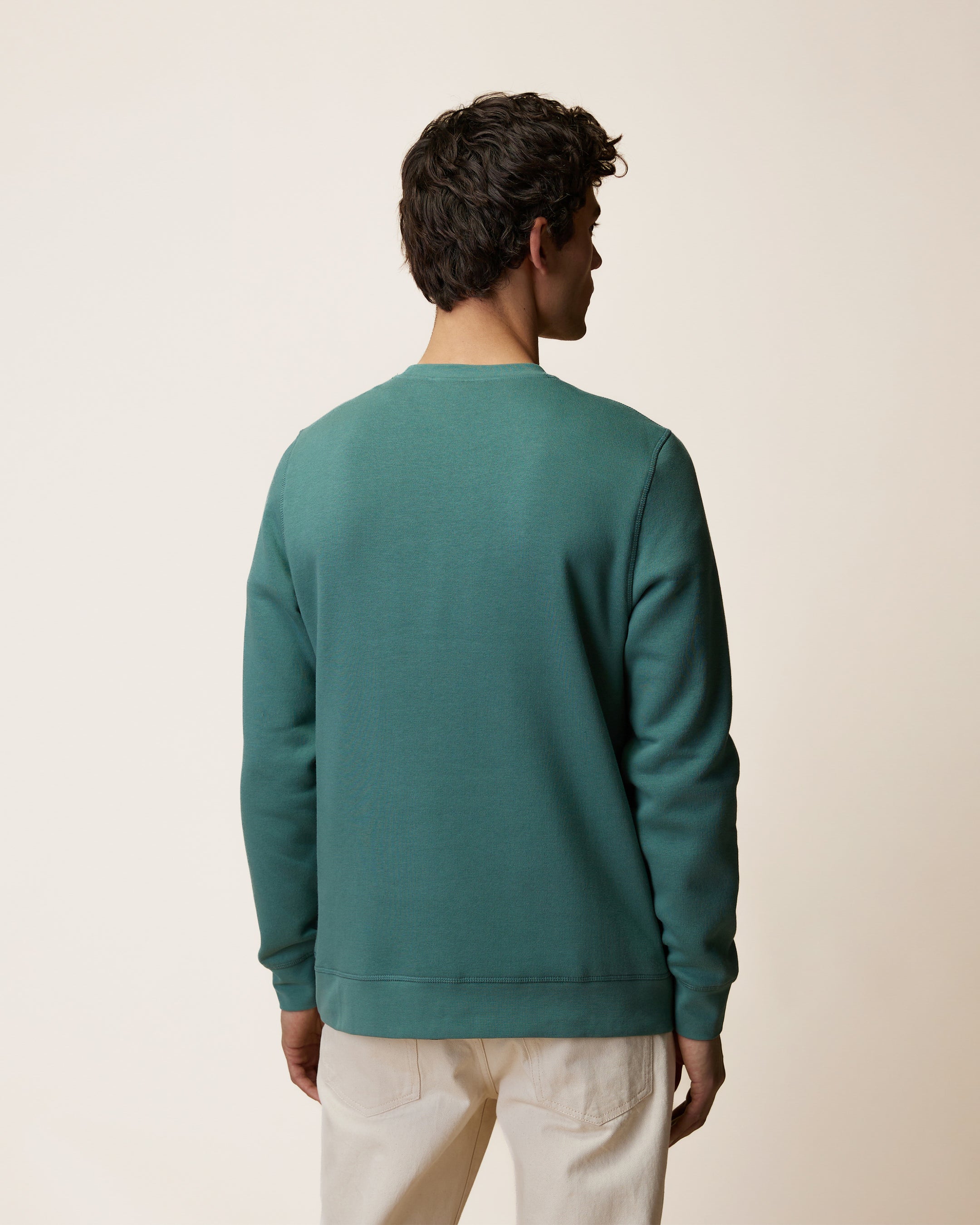 faguo-donzy-sweat-col-rond-vert-clair-gris-molleton image 3