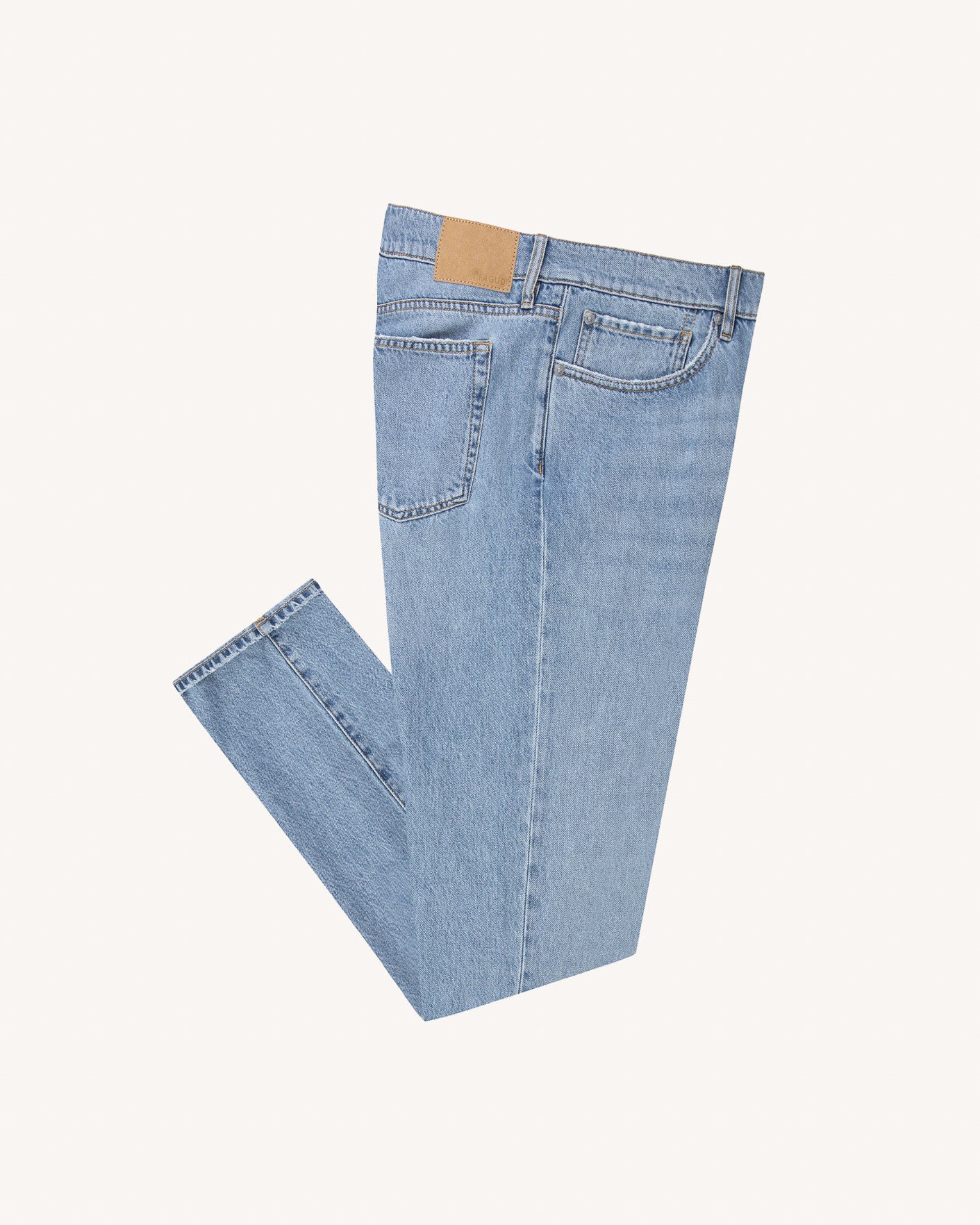 faguo-straight-jean-straight-denim-clair-homme-coton image 2