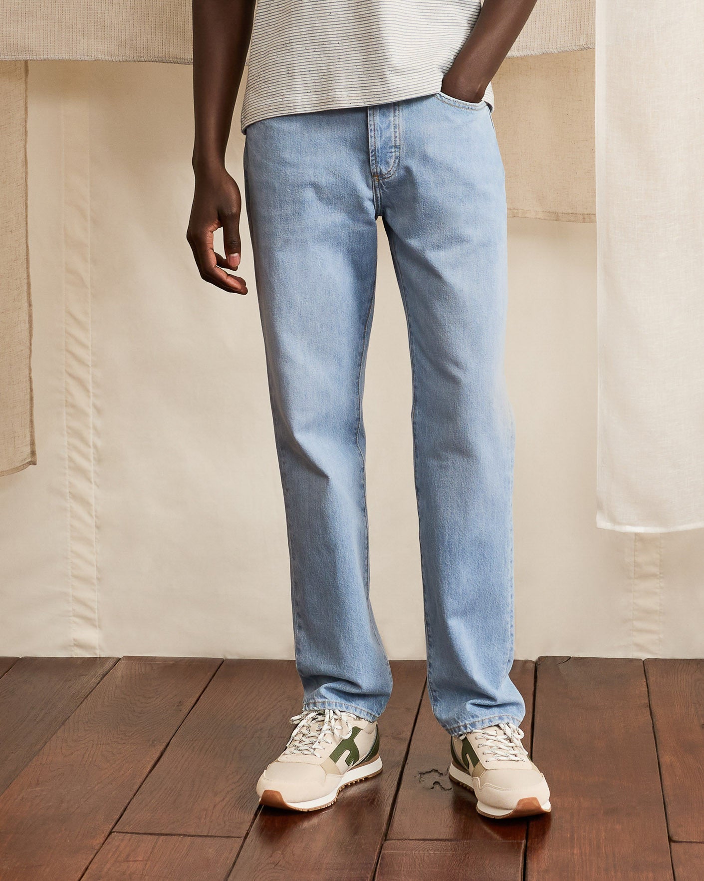 faguo-straight-jean-straight-denim-clair-homme-coton image 3