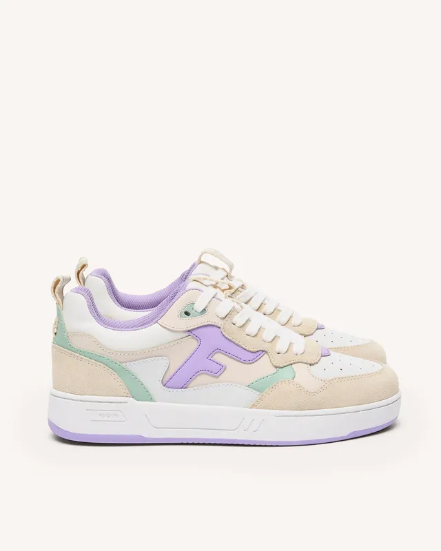 faguo-dahlia-baskets-femme-blanches-et-violet-clair-cuir image 1