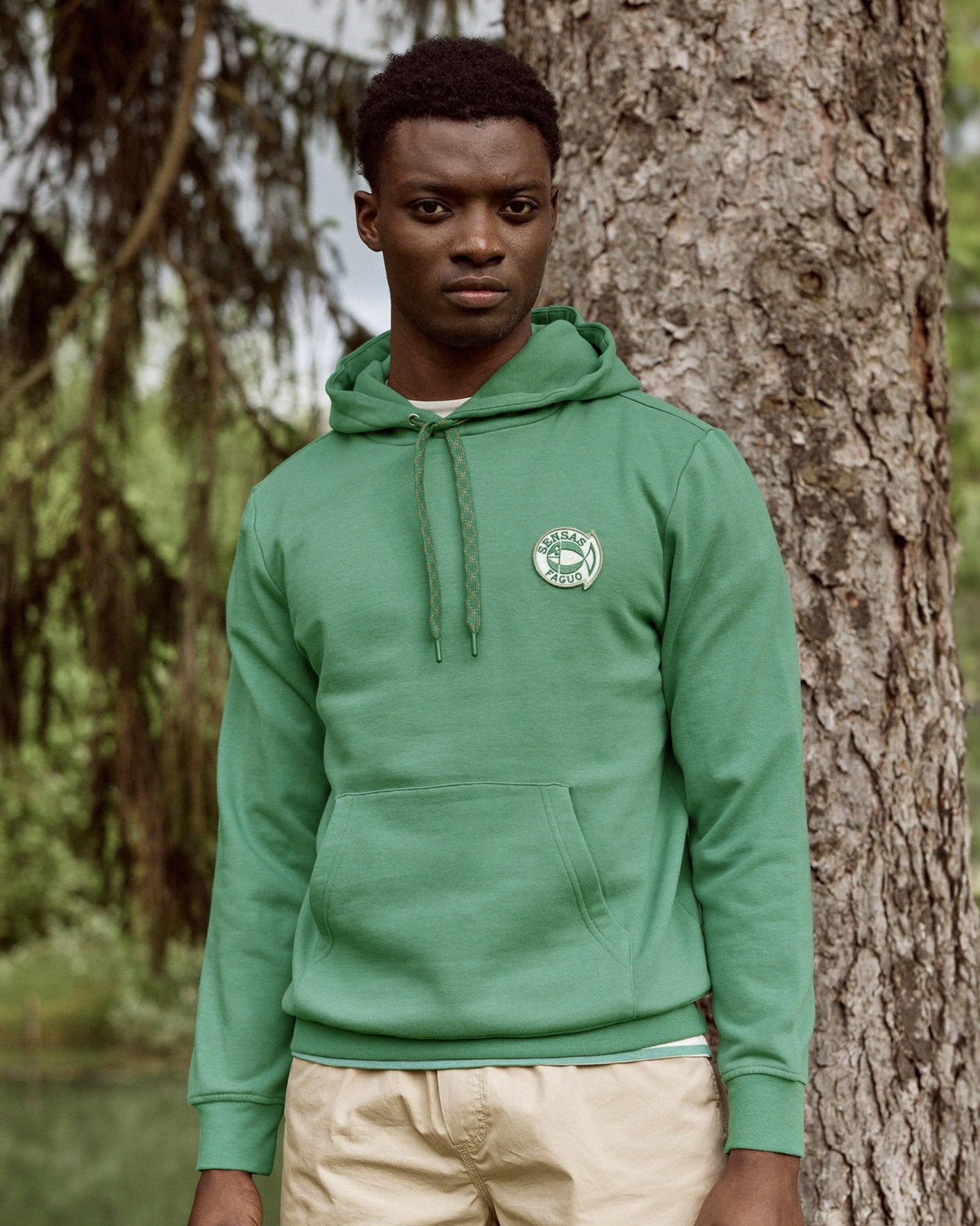 faguo-sweat-capuche-homme-dirac-vert-coton-inrest-fm-s25sw0106-gre00 image 1