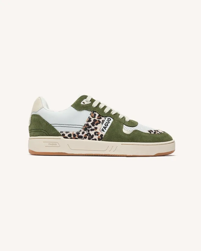 faguo-ceiba-baskets-femme-l-opard-et-kaki-cuir image 1