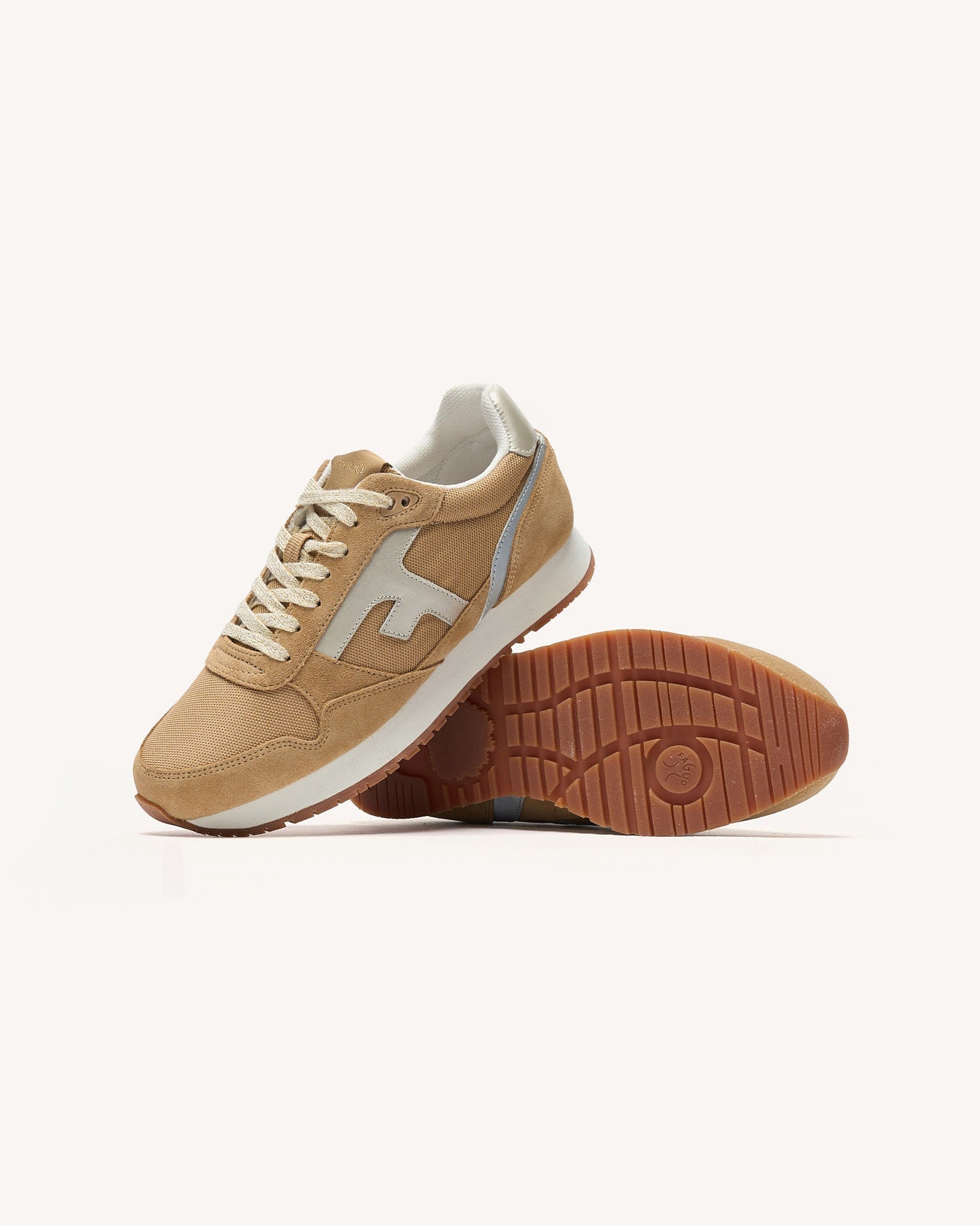 faguo-elm-baskets-femme-beige-et-dor-cuir-su-de image 5