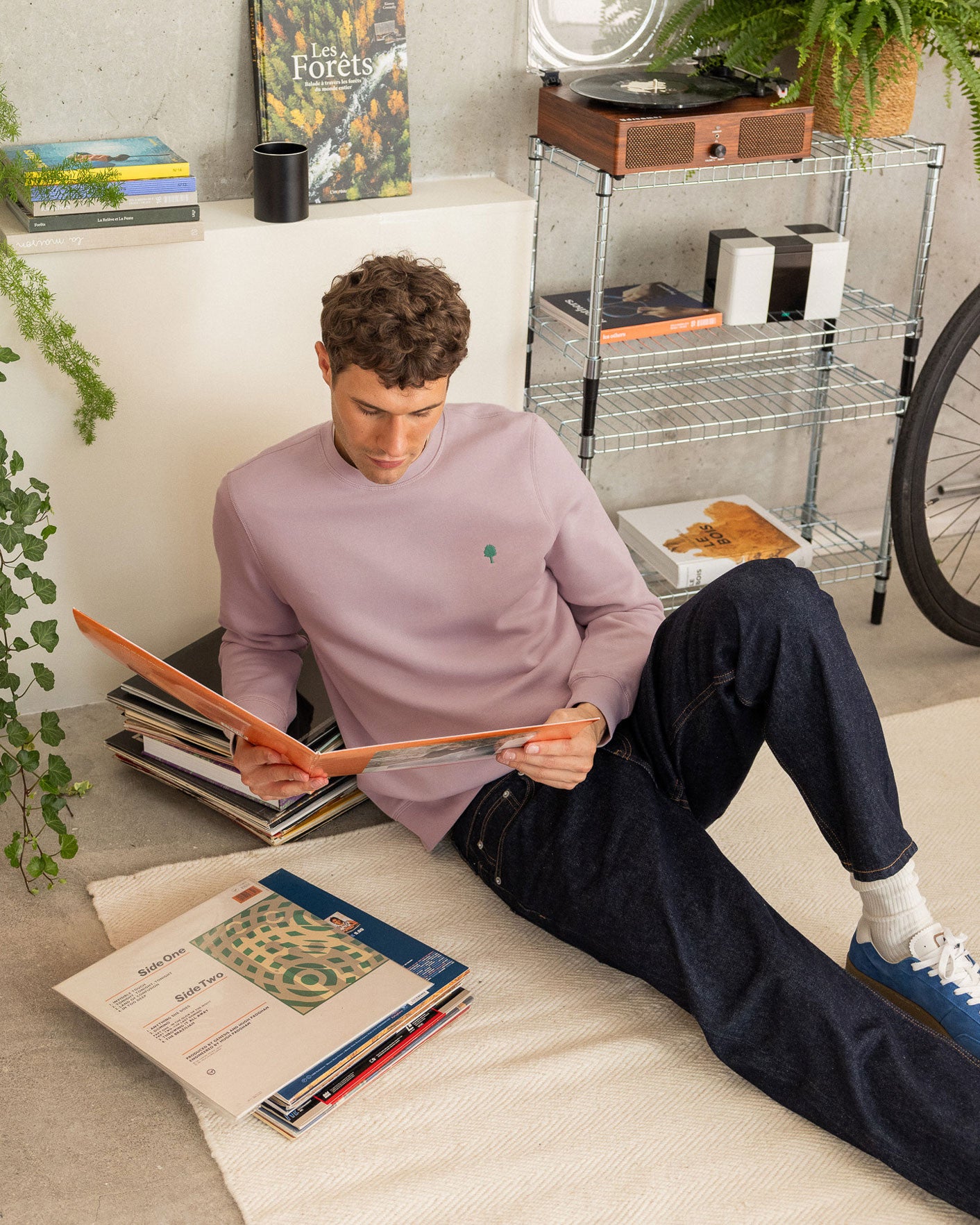 faguo-donzy-sweat-col-rond-rose-gris-molleton-homme image 5