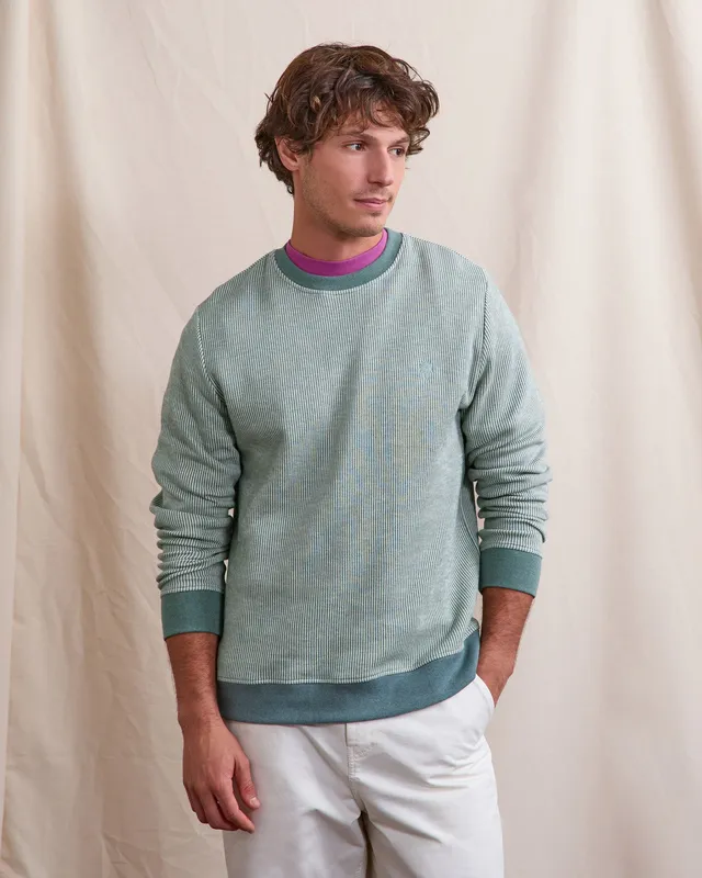 faguo-bussy-sweat-col-rond-cru-et-vert-clair-ray image 1