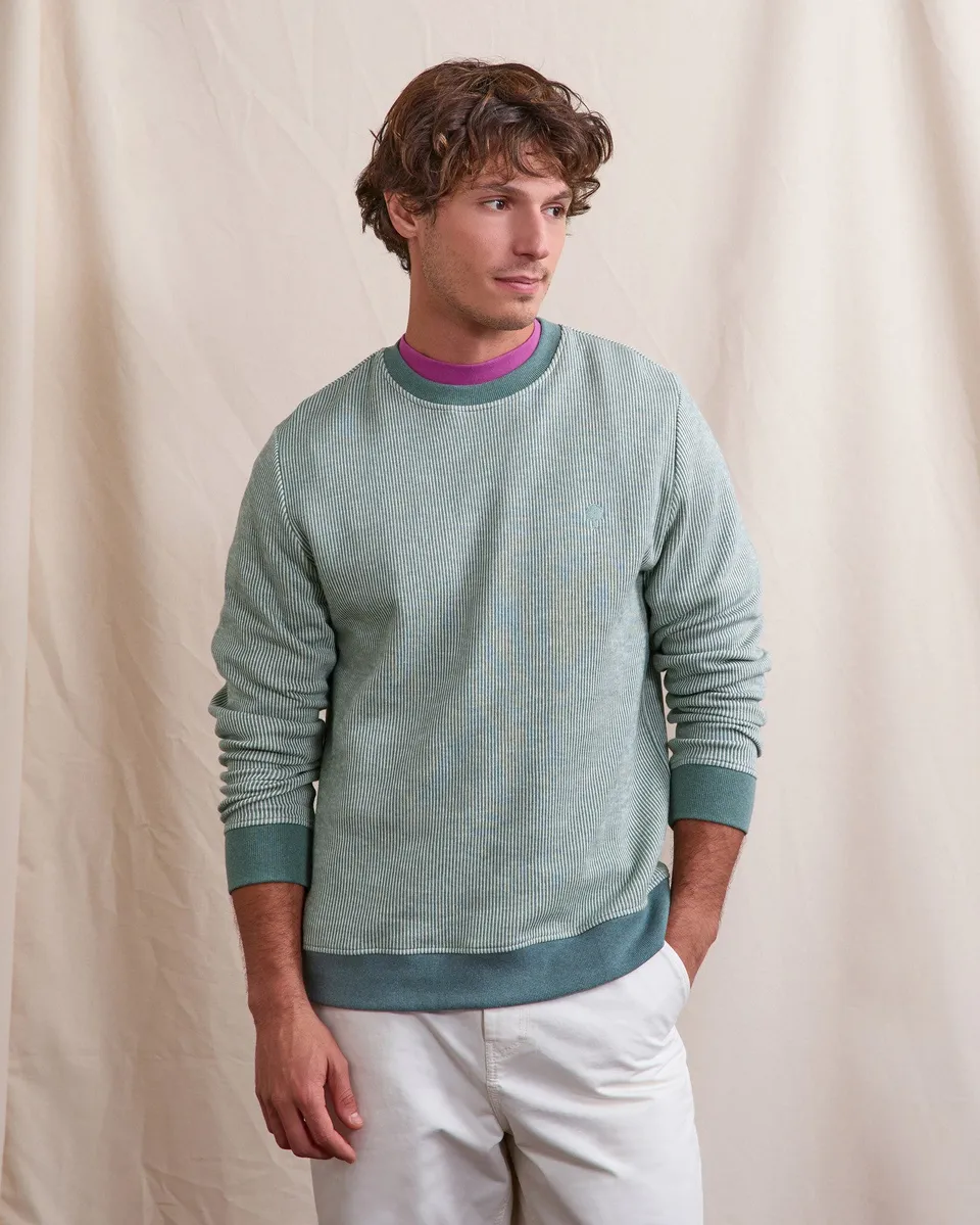 faguo-bussy-sweat-col-rond-cru-et-vert-clair-ray image 1
