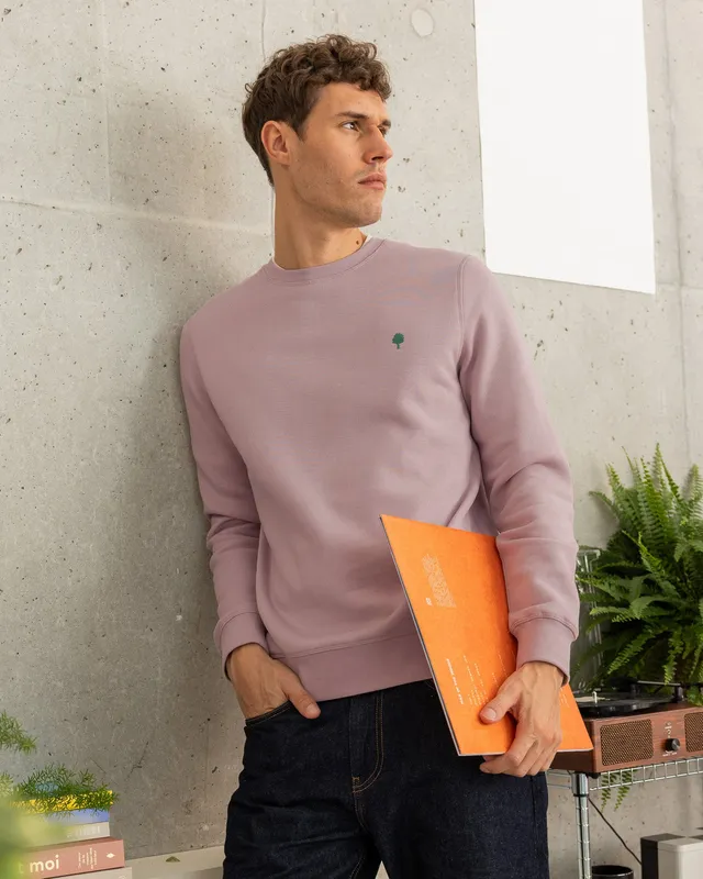 faguo-donzy-sweat-col-rond-rose-gris-molleton-homme image 1