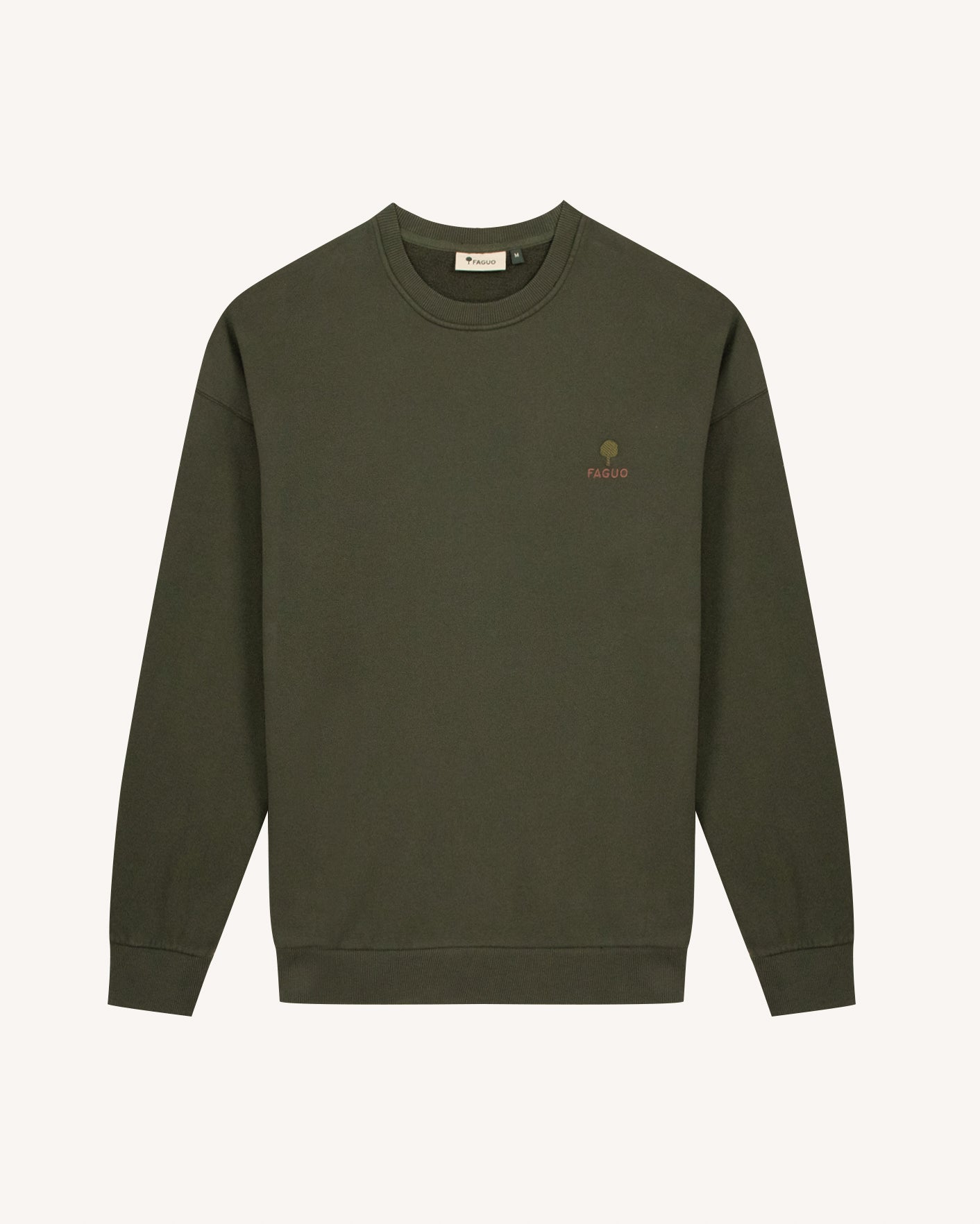 faguo-fango-sweat-col-rond-homme-kaki-molleton image 2