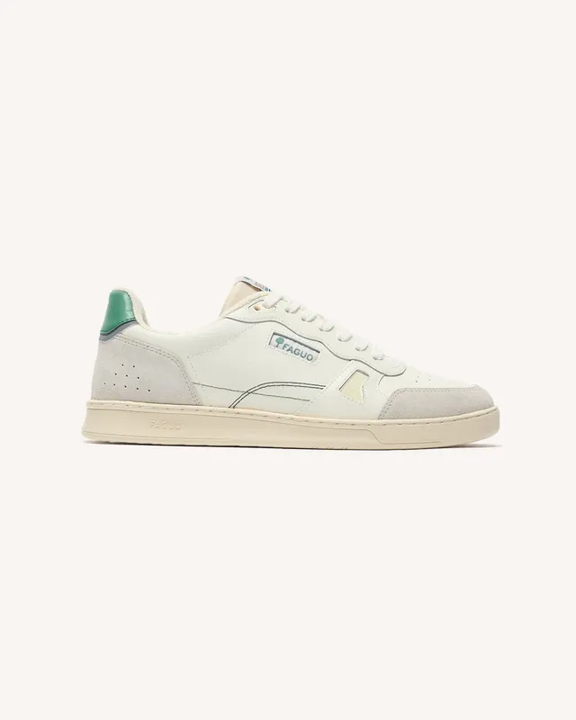 faguo-baskets-commute-1-blanc-et-vert-en-cuir-fm-s25cg3211-whi82 image 1