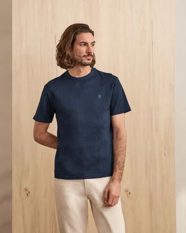faguo-lugny-t-shirt-bleu-marine-coton-recycl-coupe-loose image 1