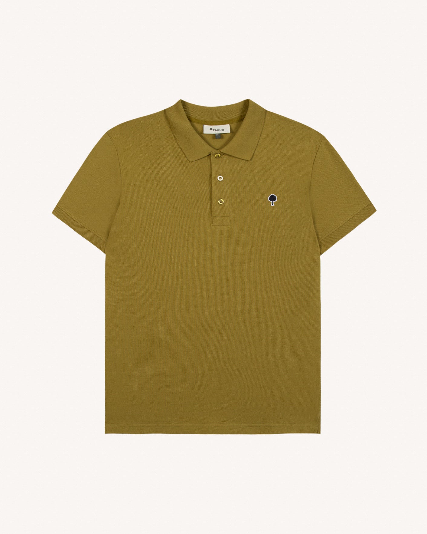 faguo-lumigny-polo-kaki-fonc-coton-piqu image 2