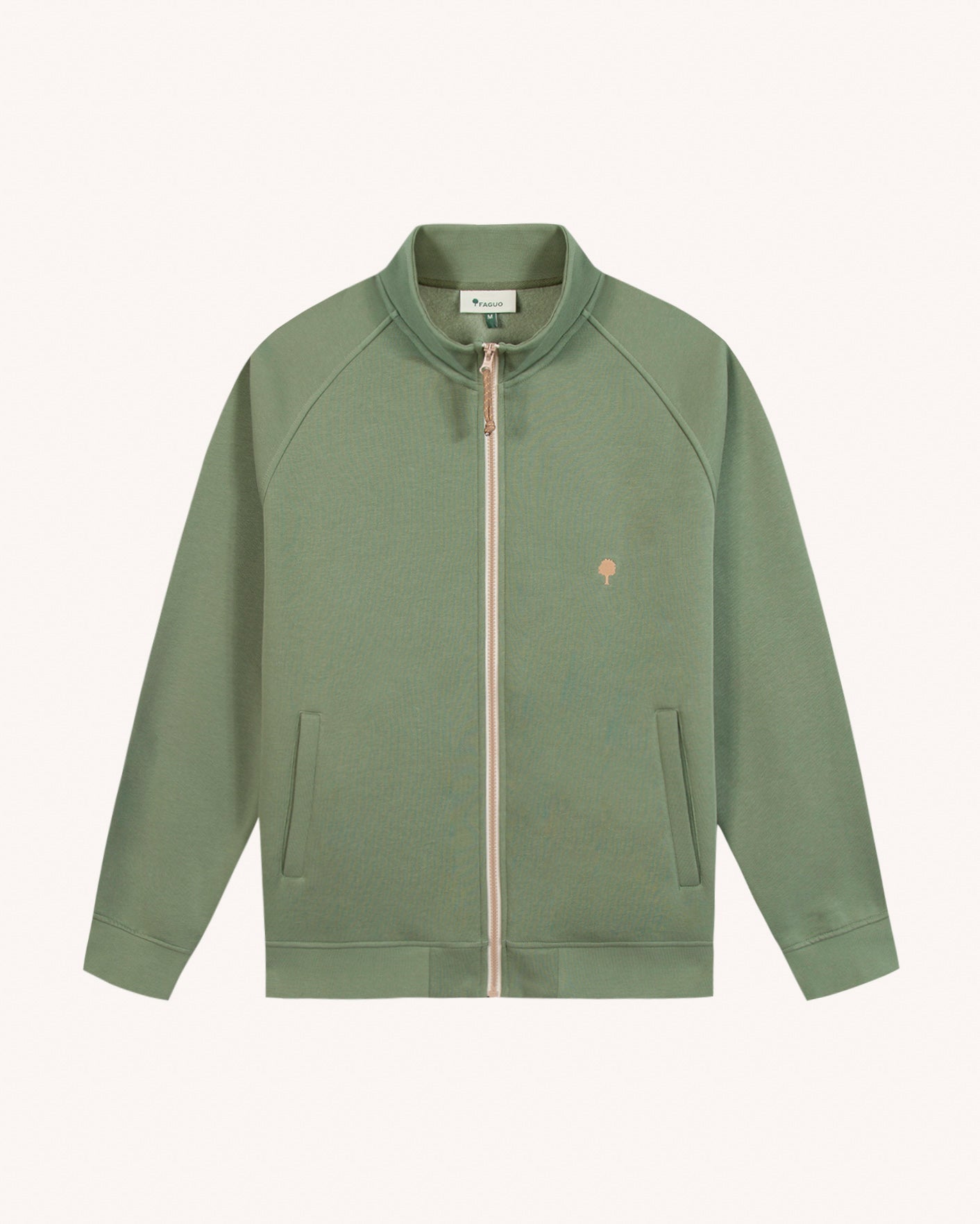 faguo-horte-veste-zipp-e-kaki-clair-homme image 2