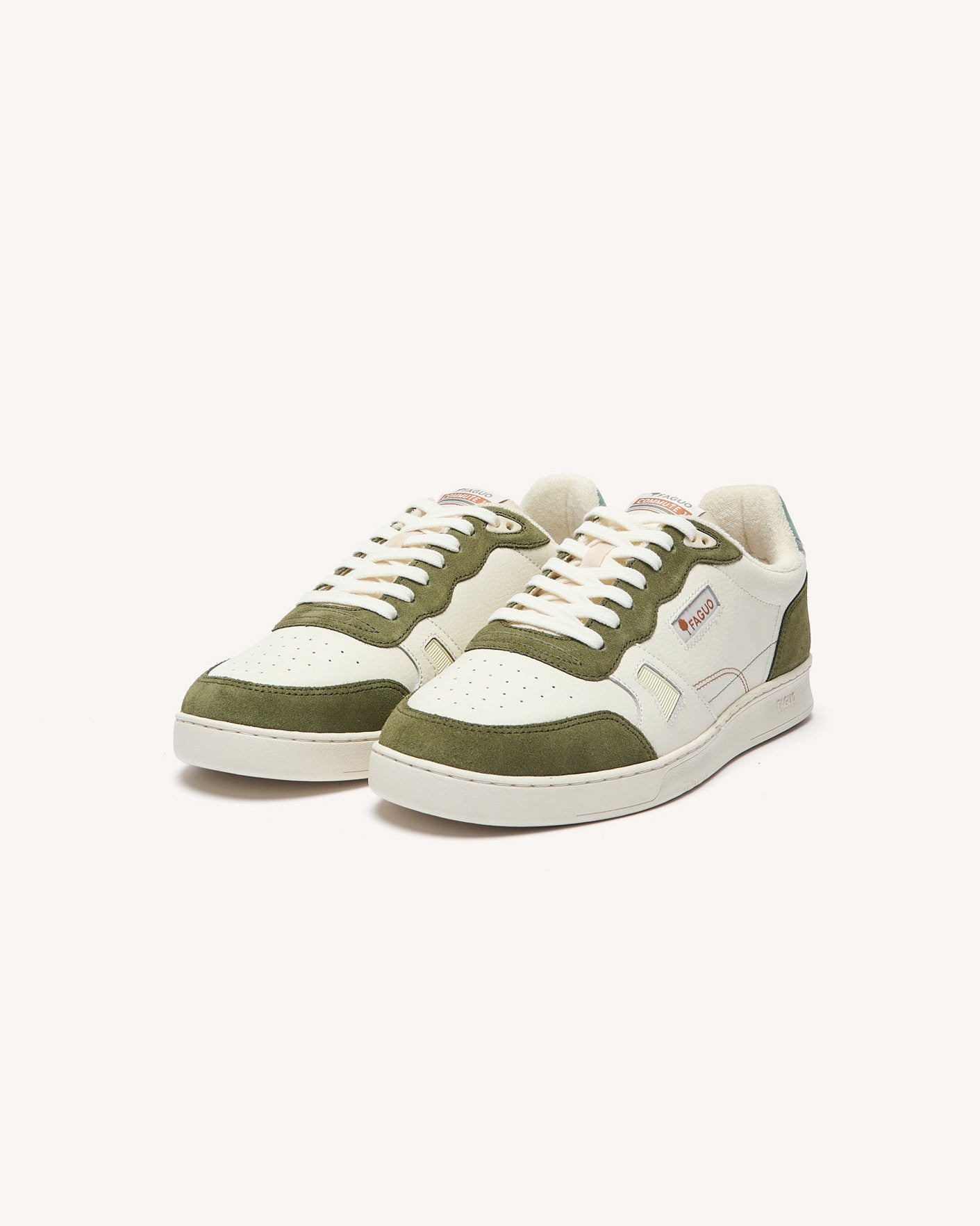faguo-baskets-commute-1-blanc-et-kaki-cuir image 5