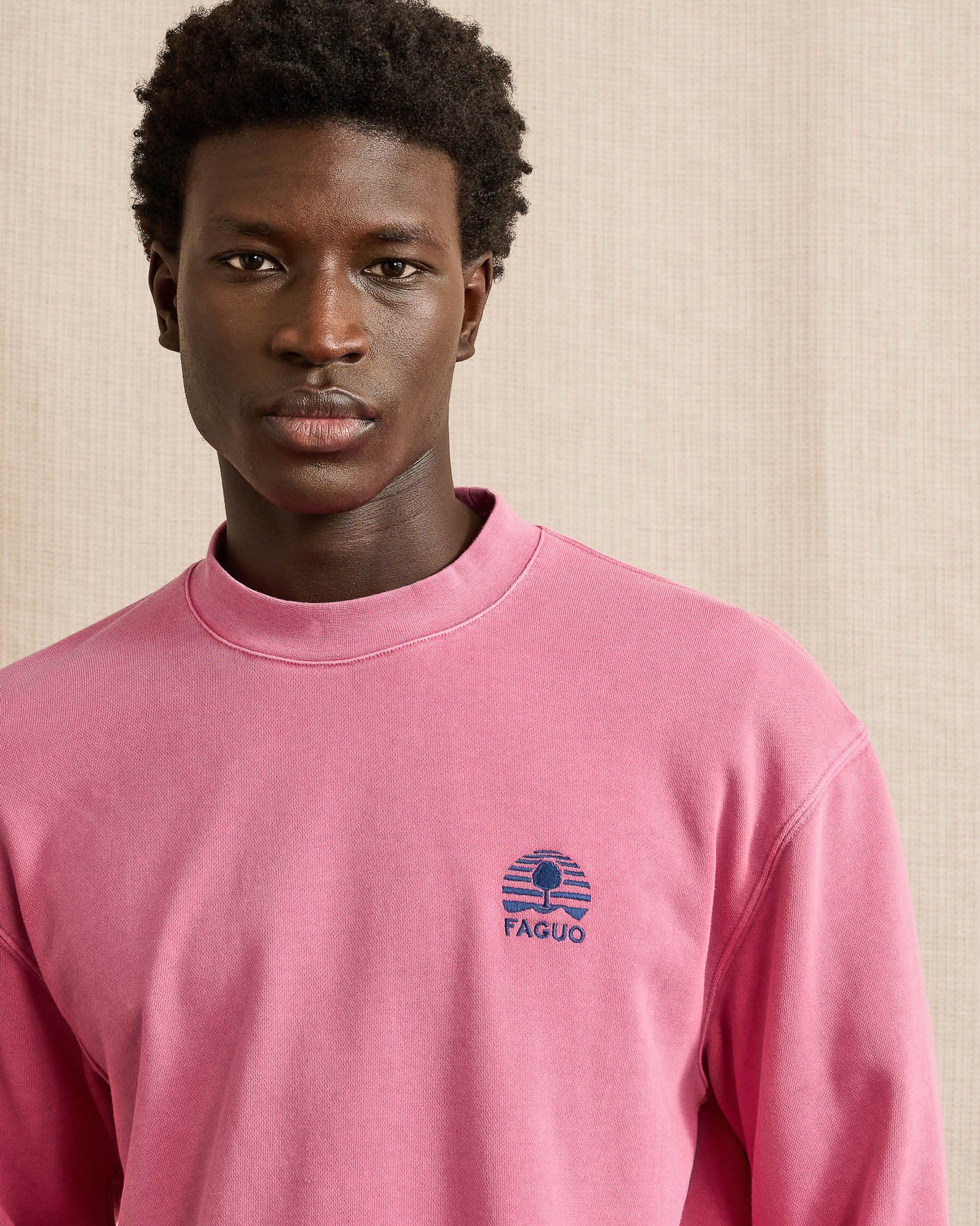faguo-fango-sweat-col-rond-oversize-rose-homme image 3