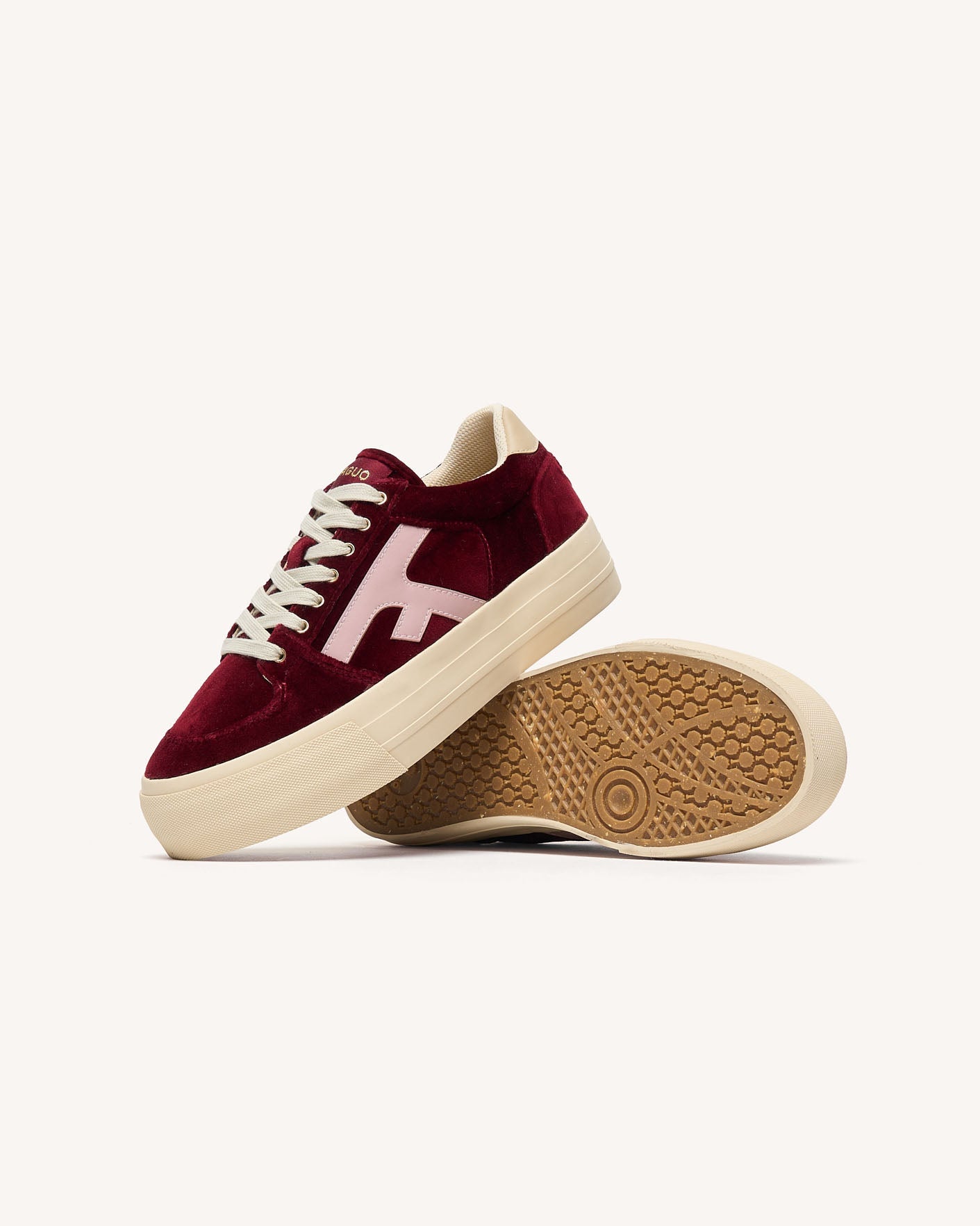 faguo-walnut-platform-baskets-plateformes-femme-velours-bordeaux image 8