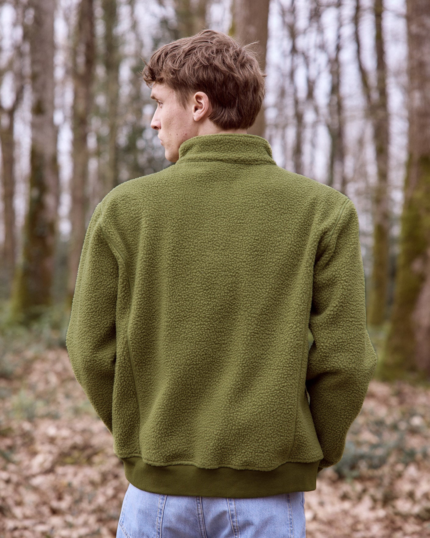 faguo-polaire-aubiac-f25pl0902-sherpa-col-camionneur-vert-olive image 5