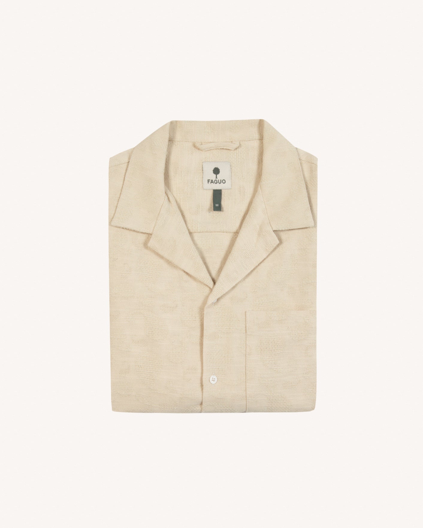 faguo-paiolive-chemise-manches-courtes-cru-homme-jacquard-col-cubain image 6