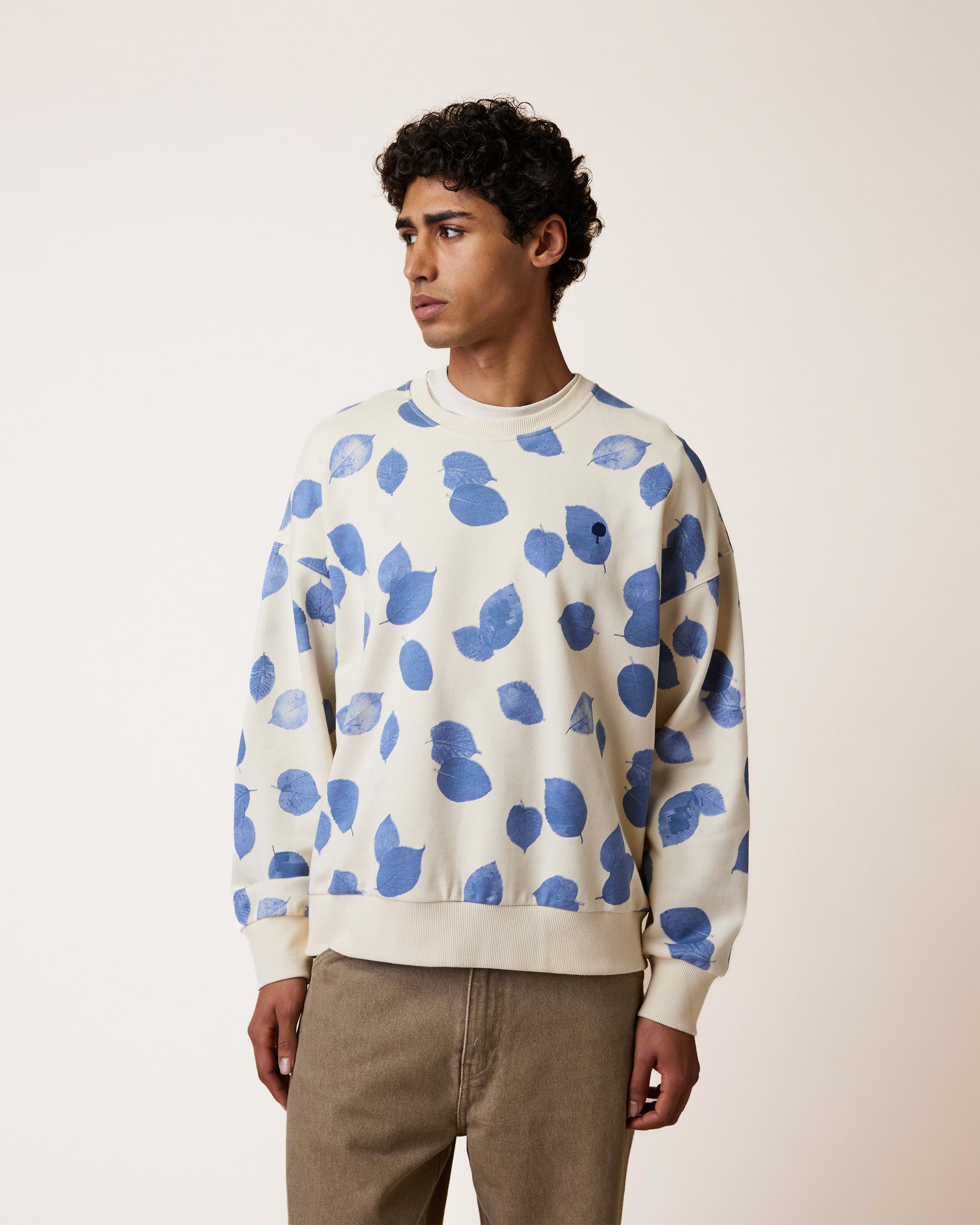 faguo-fango-sweat-col-rond-cru-et-bleu-recycl-homme image 1