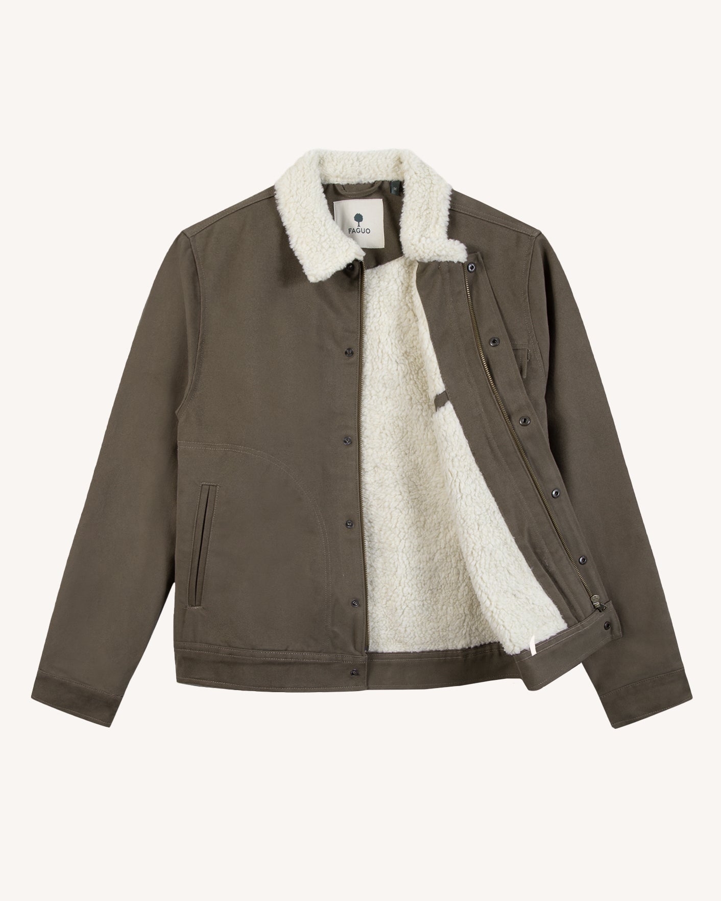 faguo-seillon-blouson-sherpa-taupe-homme image 2