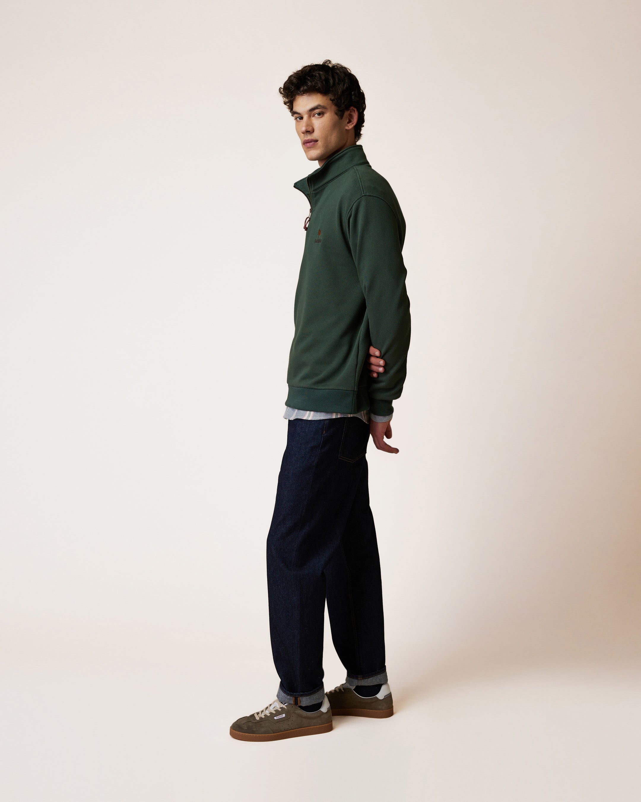 faguo-amboise-sweat-zipp-vert-for-t-coton-bio-homme image 5