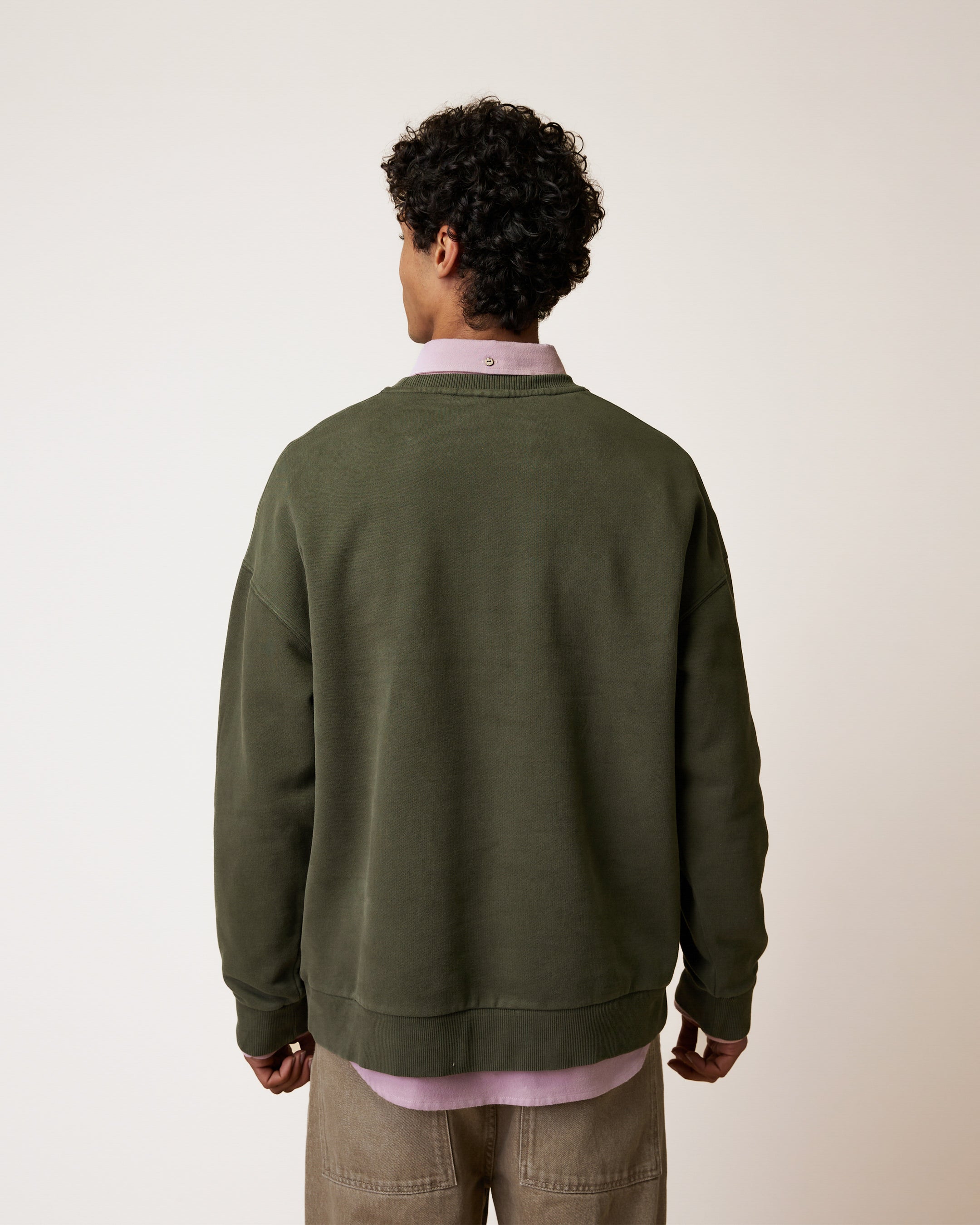 faguo-fango-sweat-col-rond-homme-kaki-molleton image 6